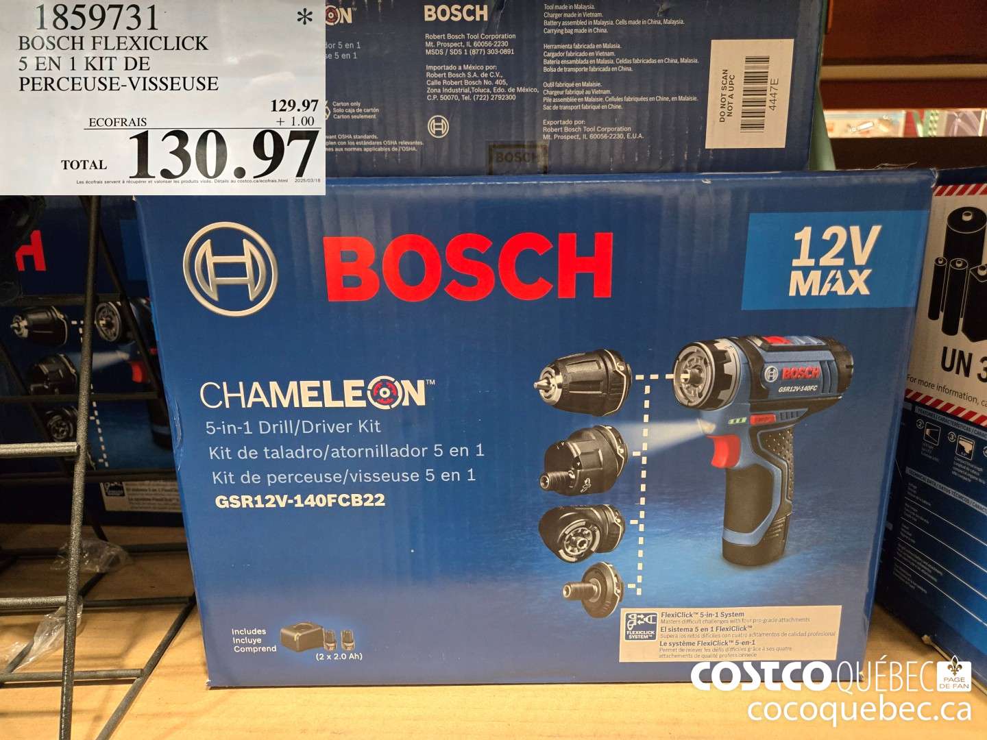 1859731 BOSCH FLEXICLICK 5 EN 1 KIT DE PERCEUSE-VISSEUSE  $130.97