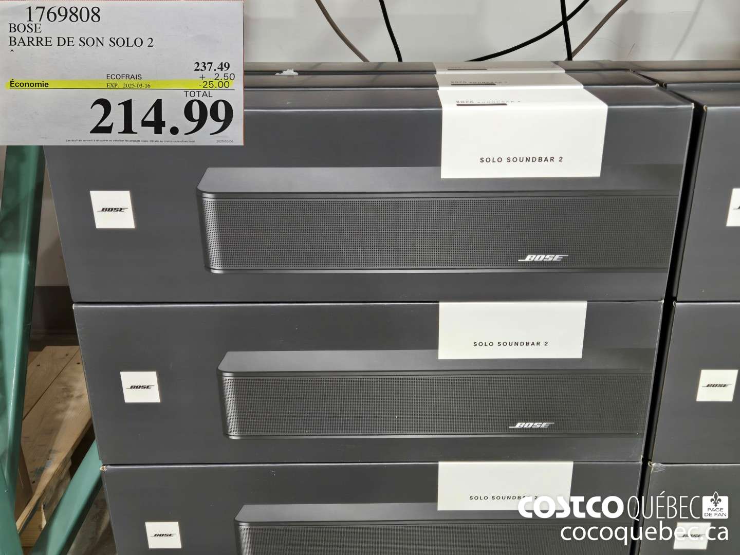 769808 BOSE BARRE DE SON SOLO 2  ($25.00 INSTANT SAVINGS EXPIRES ON 2025-03-16) $214.99