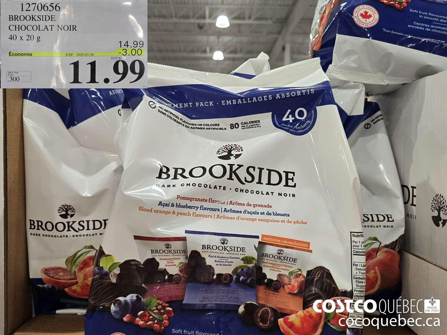 1270656 BROOKSIDE CHOCOLAT NOIR ($3.00 INSTANT SAVINGS EXPIRES ON 2025-03-30) $11.99