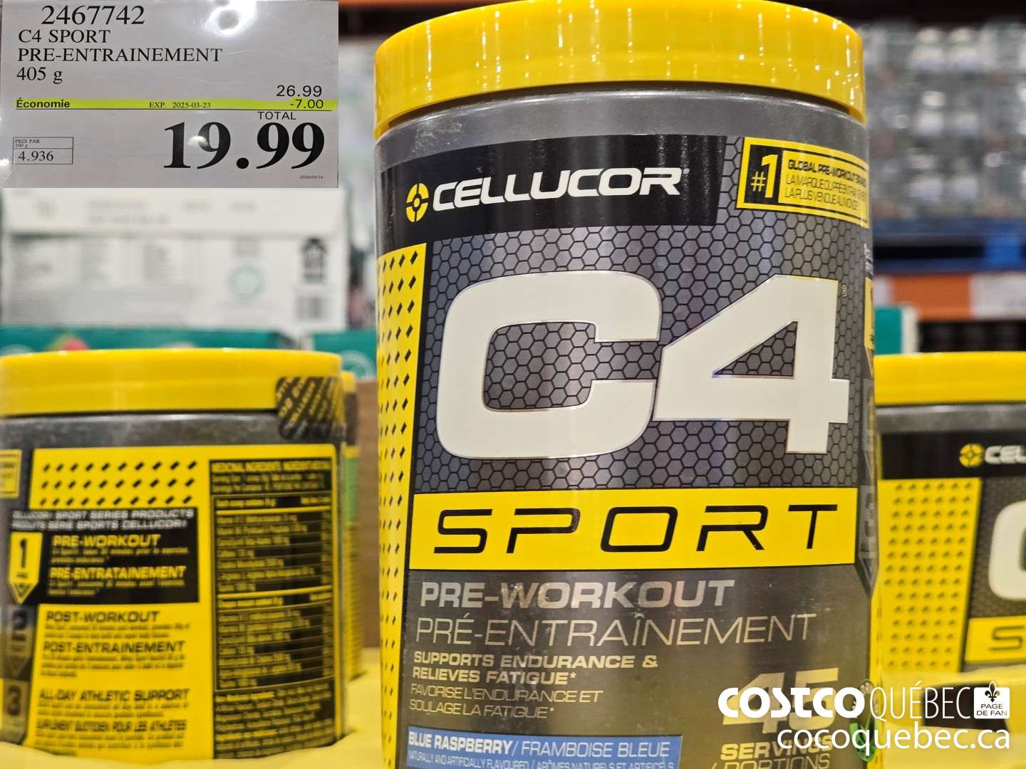 2467742 C4 SPORT PRE-ENTRAINEMENT 405 g  ($7.00 INSTANT SAVINGS EXPIRES ON 2025-03-23) $19.99