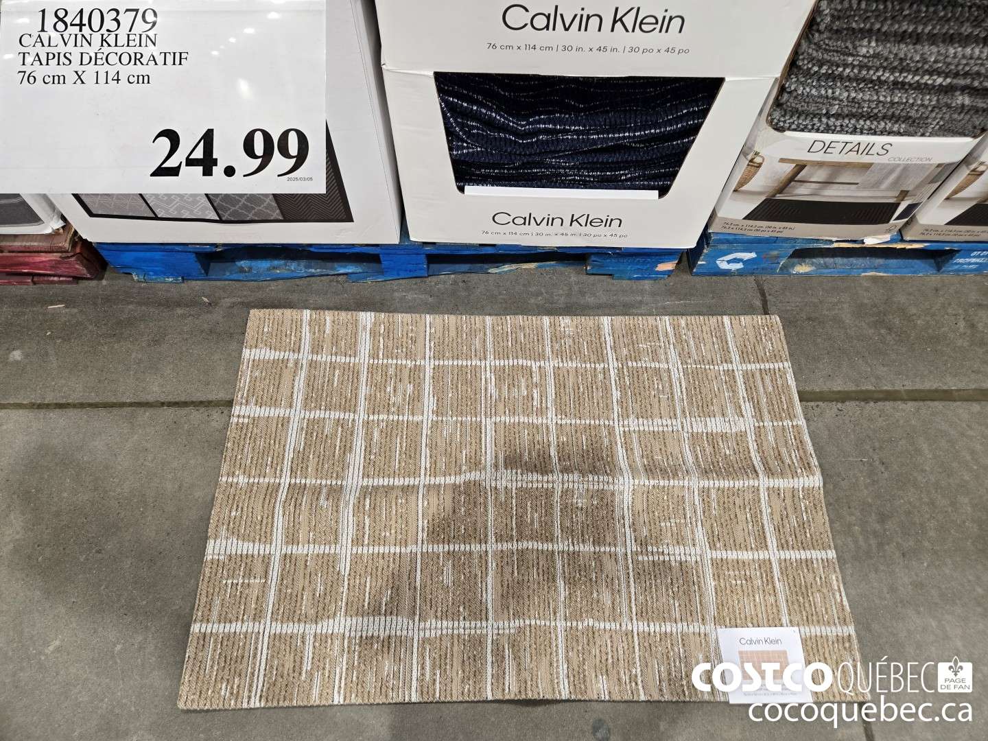 1840379 CALVIN KLEIN TAPIS DECORATIF 76cm X 114 cm  $24.99