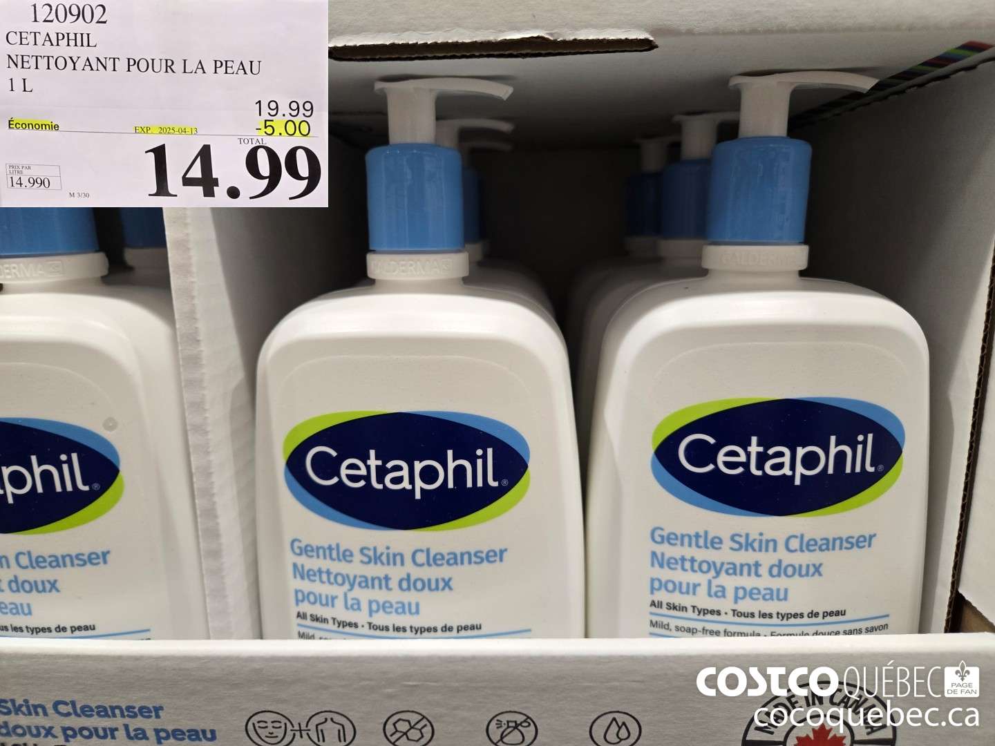 120902 CETAPHIL NETTOYANT POUR LA PEAU ($5.00 INSTANT SAVINGS EXPIRES ON 2025-04-13) $14.99