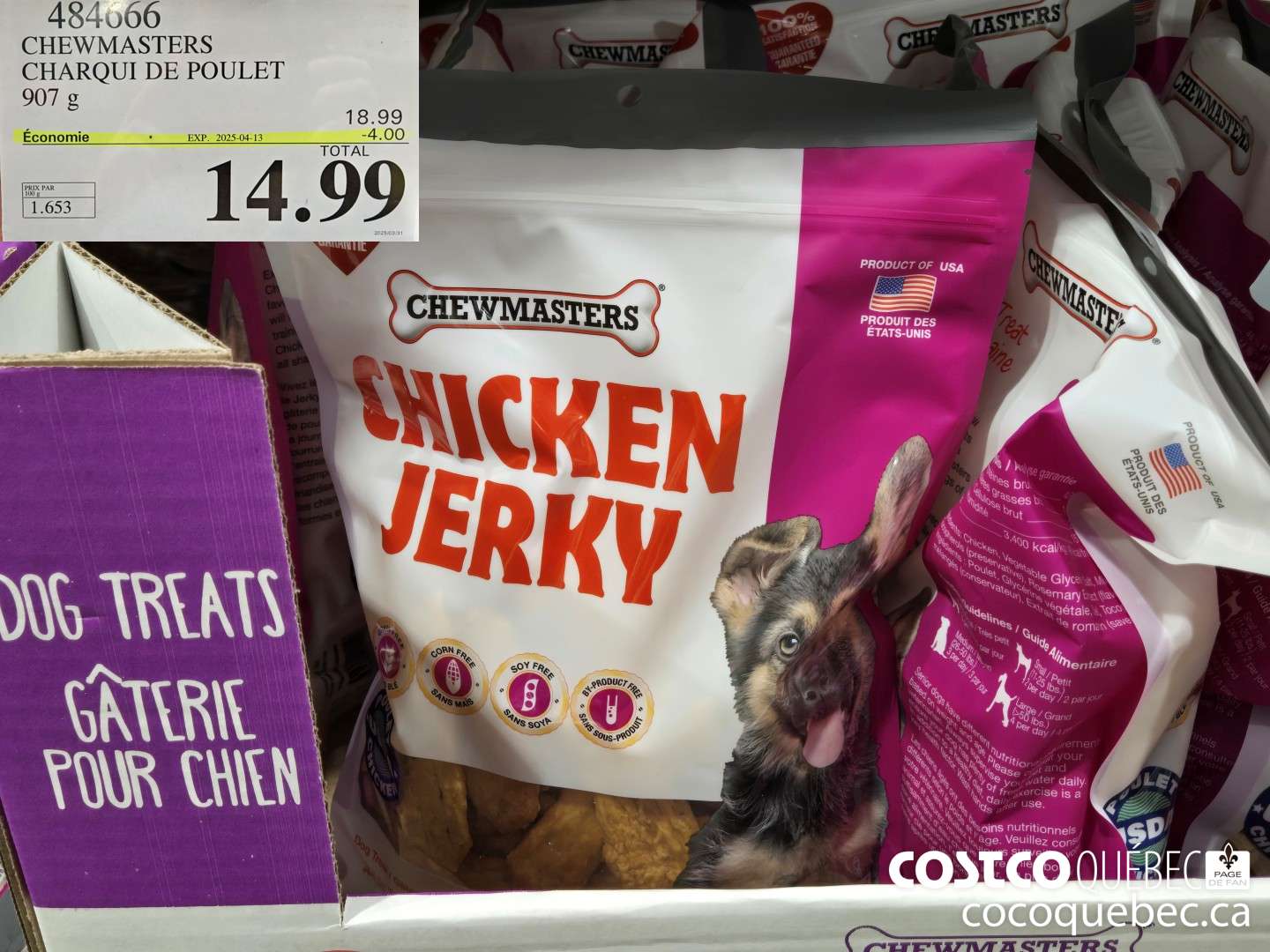 484666 CHEWMASTERS CHARQUI DE POULET  ($4.00 INSTANT SAVINGS EXPIRES ON 2025-04-13) $14.99