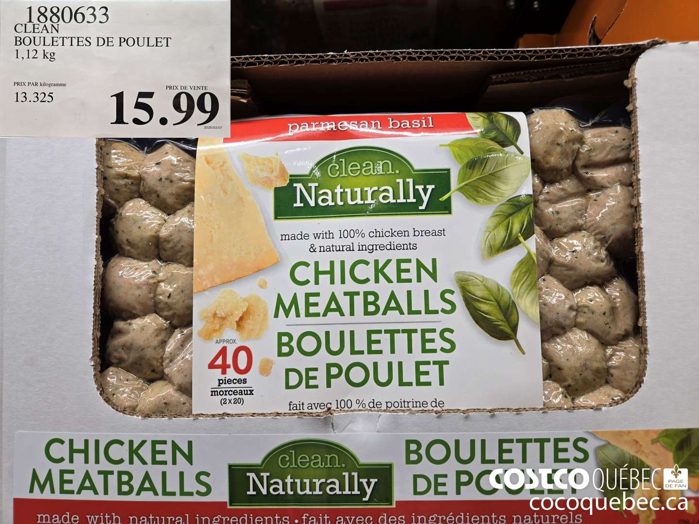 1880633 CLEAN BOULETTES DE POULET  $15.99