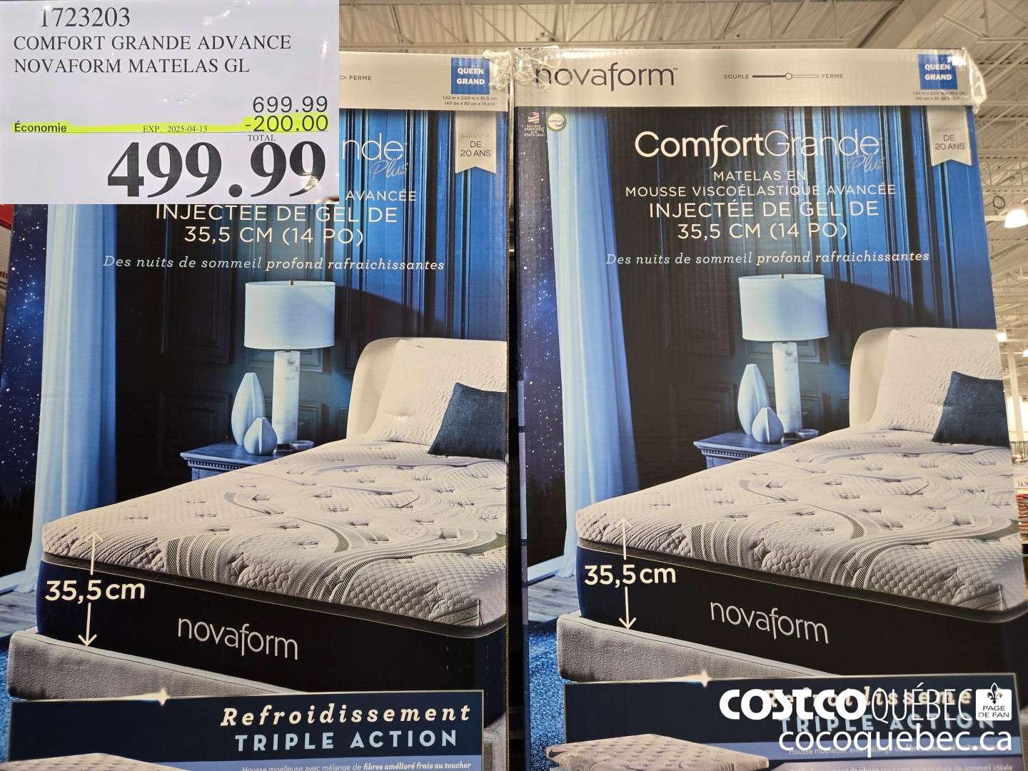 1723203 COMFORT GRANDE ADVANCE NOVAFORM MATELAS GL  ($200.00 INSTANT SAVINGS EXPIRES ON 2025-04-13) $699.99