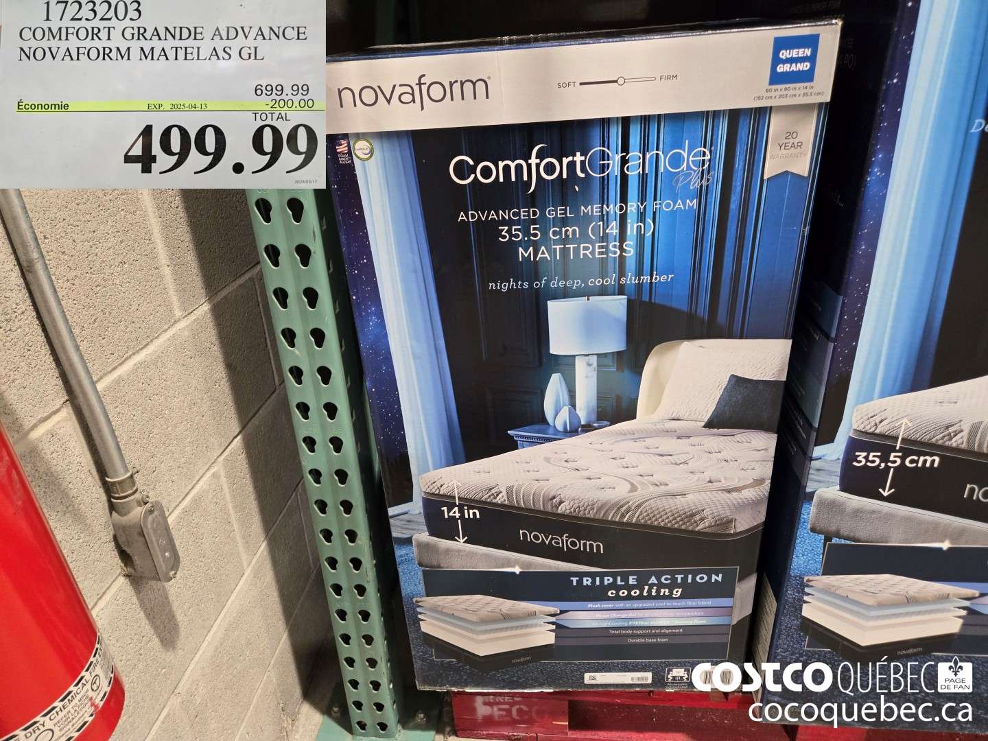 1723203 COMFORT GRANDE ADVANCE NOVAFORM MATELAS GL  ($200.00 INSTANT SAVINGS EXPIRES ON 2025-04-13) $499.99