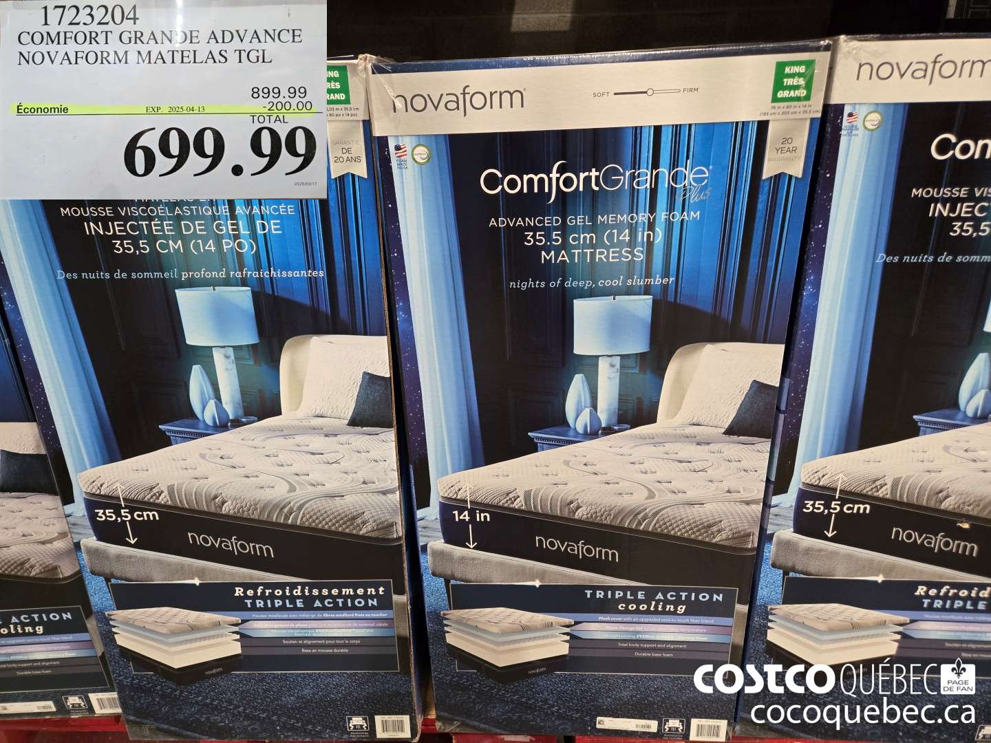 1723204 COMFORT GRAN JE ADVANCE NOVAFORM MATELAS TGL  ($200.00 INSTANT SAVINGS EXPIRES ON 2025-04-13) $699.99