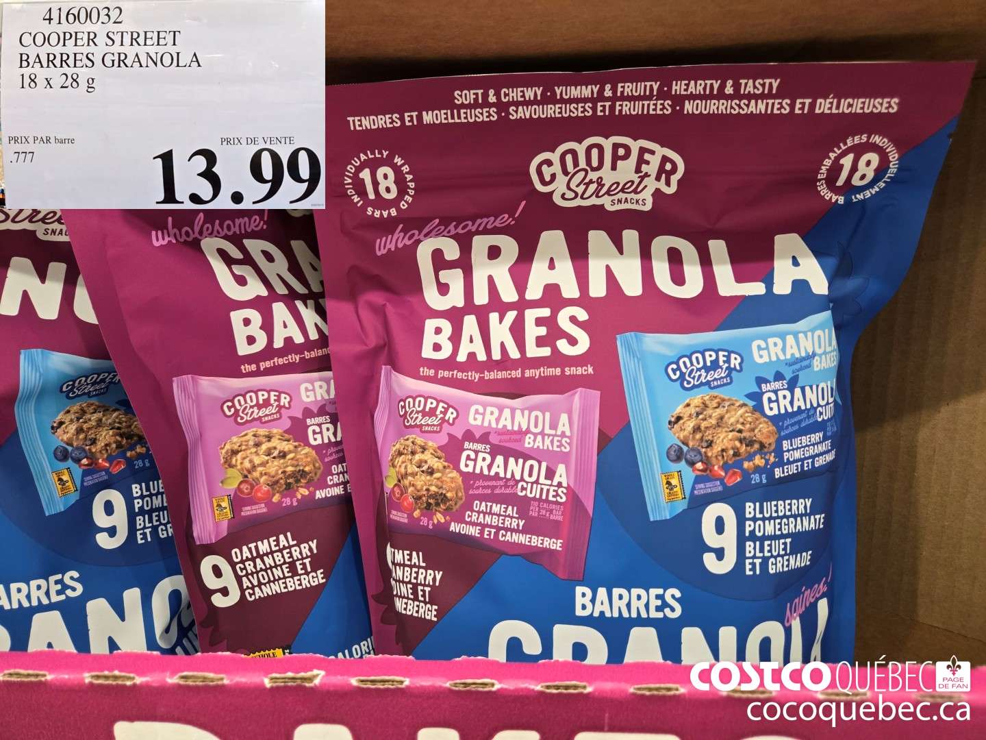 4160032 COOPER STREET BARRES GRANOLA  $13.99
