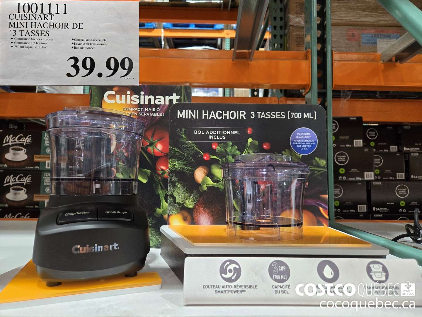 1001111 CUISINART MINI HACHOIR DE 3 TASSES  $39.99