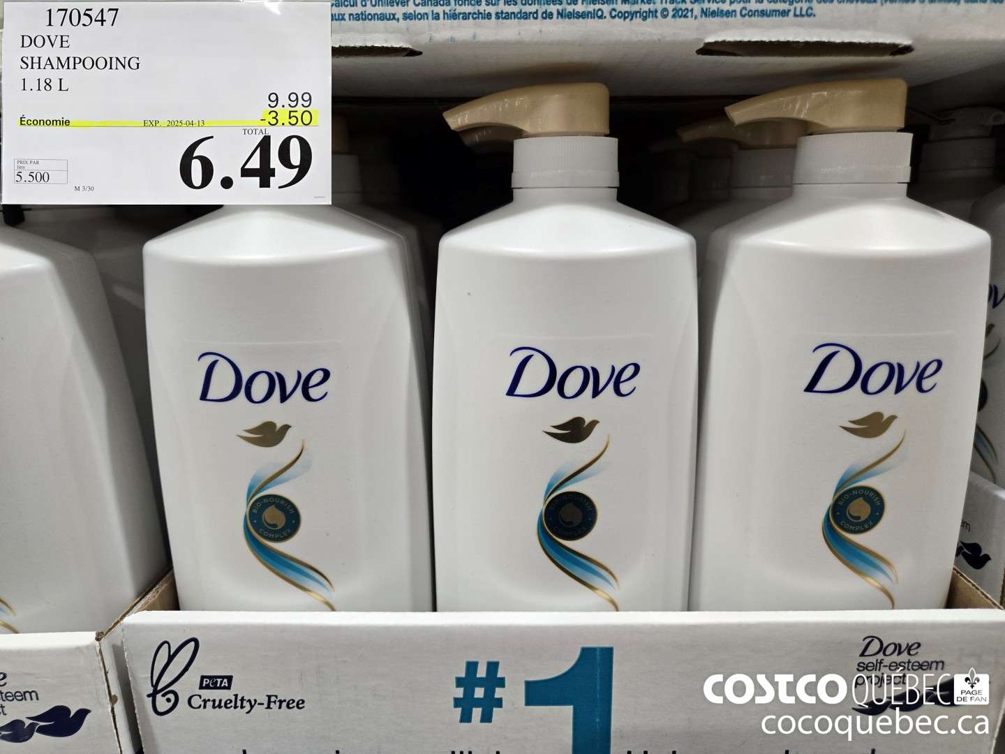 170547 DOVE SHAMPOOING ($3.00 INSTANT SAVINGS EXPIRES ON 2025-04-13) $6.49