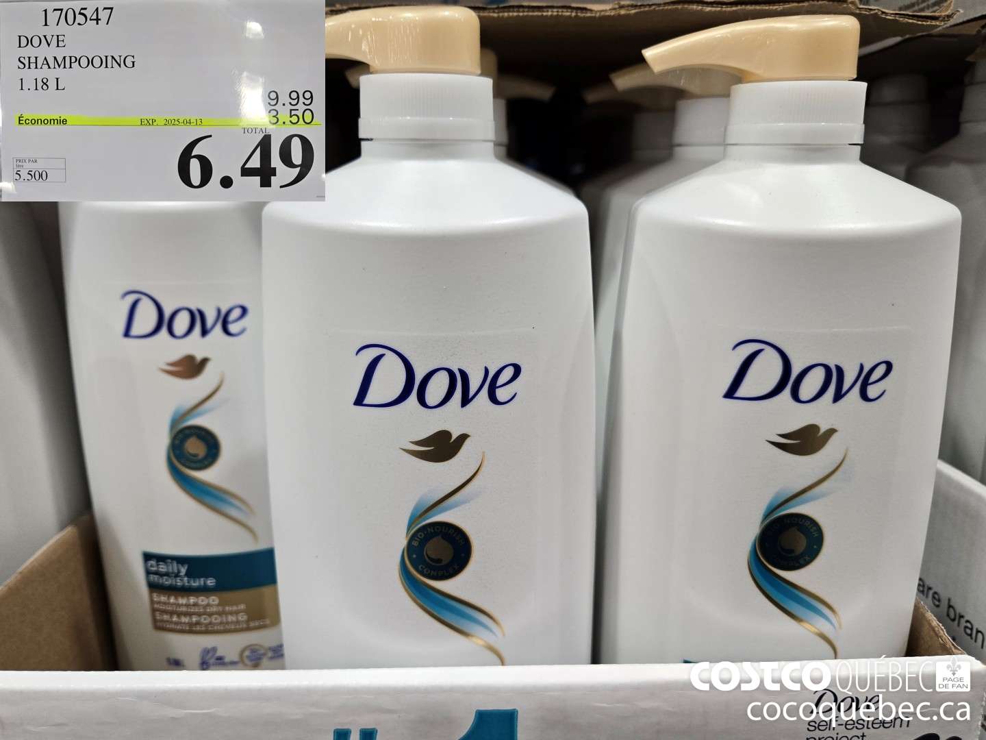 170547 DOVE SHAMPOOING ($3.50 INSTANT SAVINGS EXPIRES ON 2025-04-13) $6.49