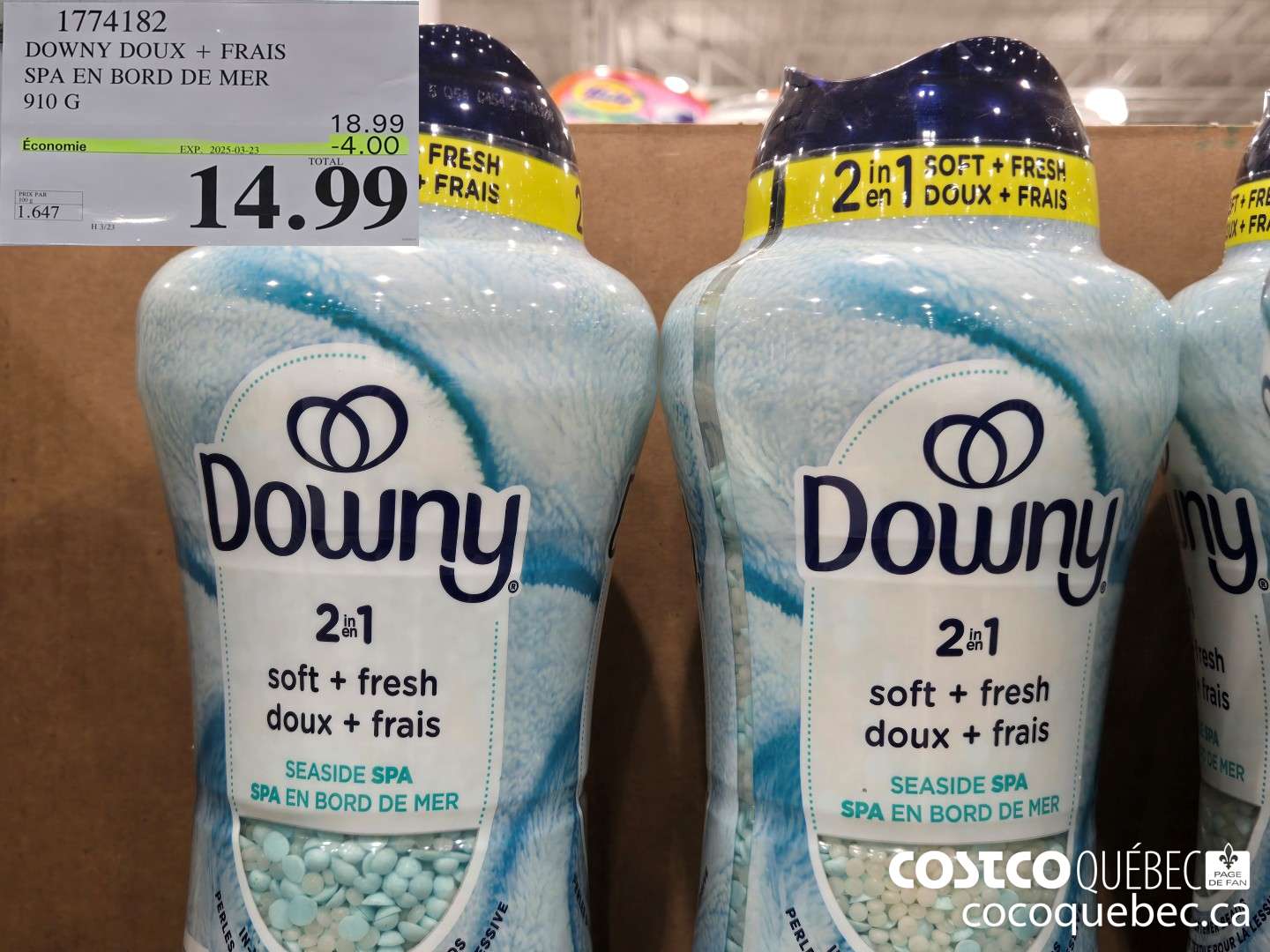 1774182 DOWNY DOUX + FRAIS SPA EN BORD DE MER 910 G  ($4.00 INSTANT SAVINGS EXPIRES ON 2025-03-23) $14.99