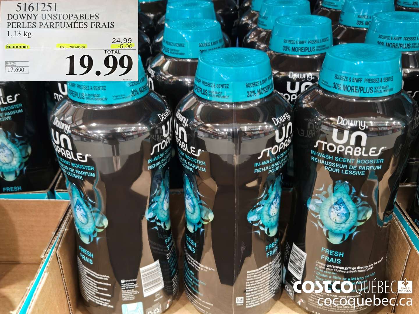 5161251 DOWNY UNSTOPABLES PERLES PARFUMEES FRAIS  ($5.00 INSTANT SAVINGS EXPIRES ON 2025-03-30) $19.99