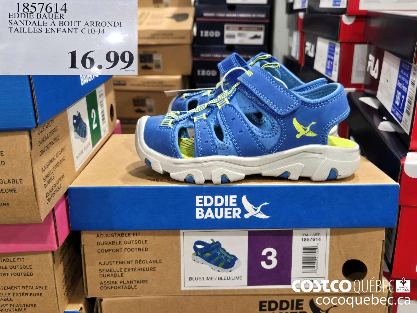 1857614 EDDIE BAUER SANDALE A BOUT ARRONDI TAILLES ENFANT C10-J4  $16.99