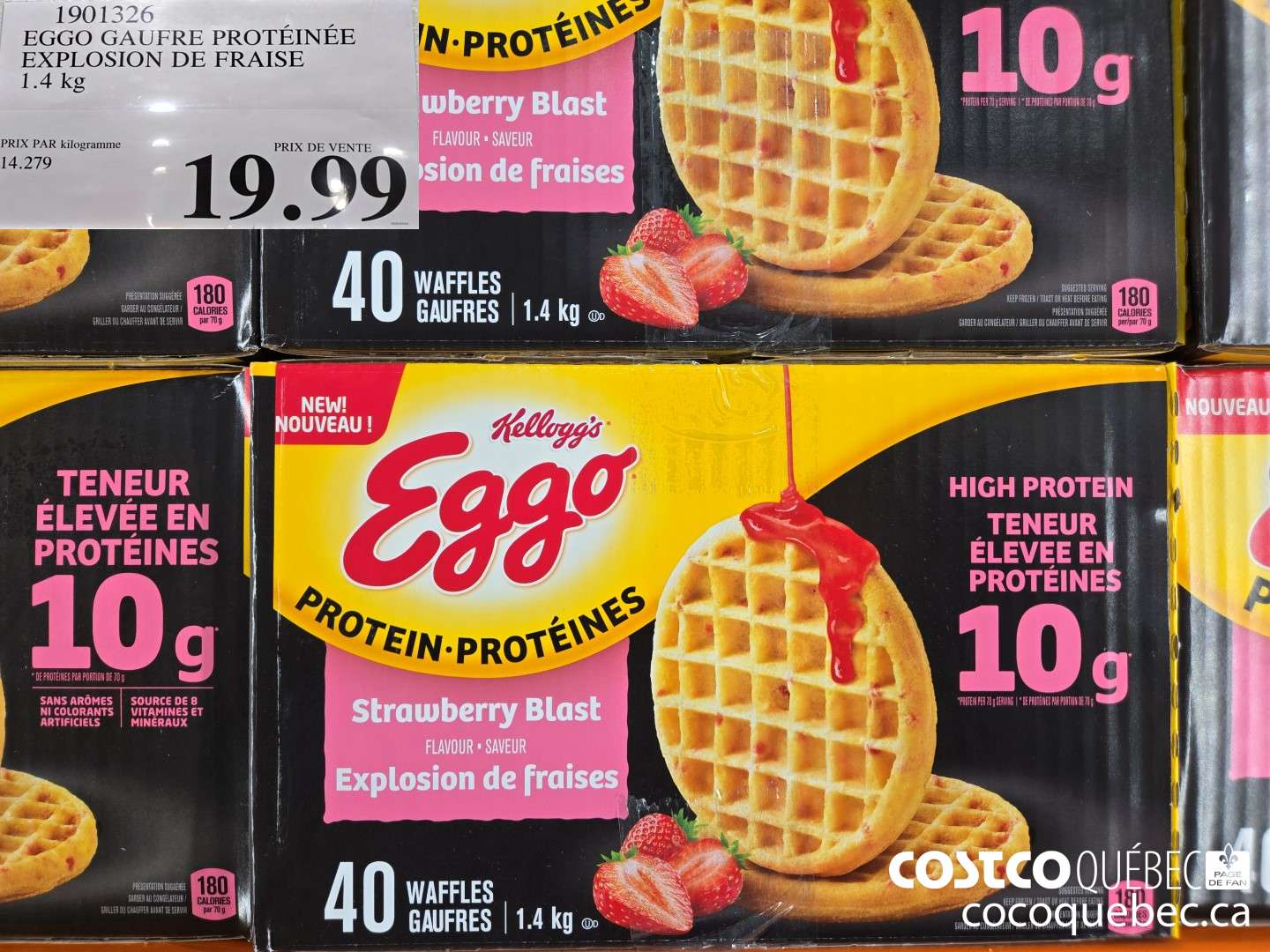 1901326 EGGO GAUFRE PROTEINEE EXPLOSION DE FRAISE 1.4 kg  $19.99