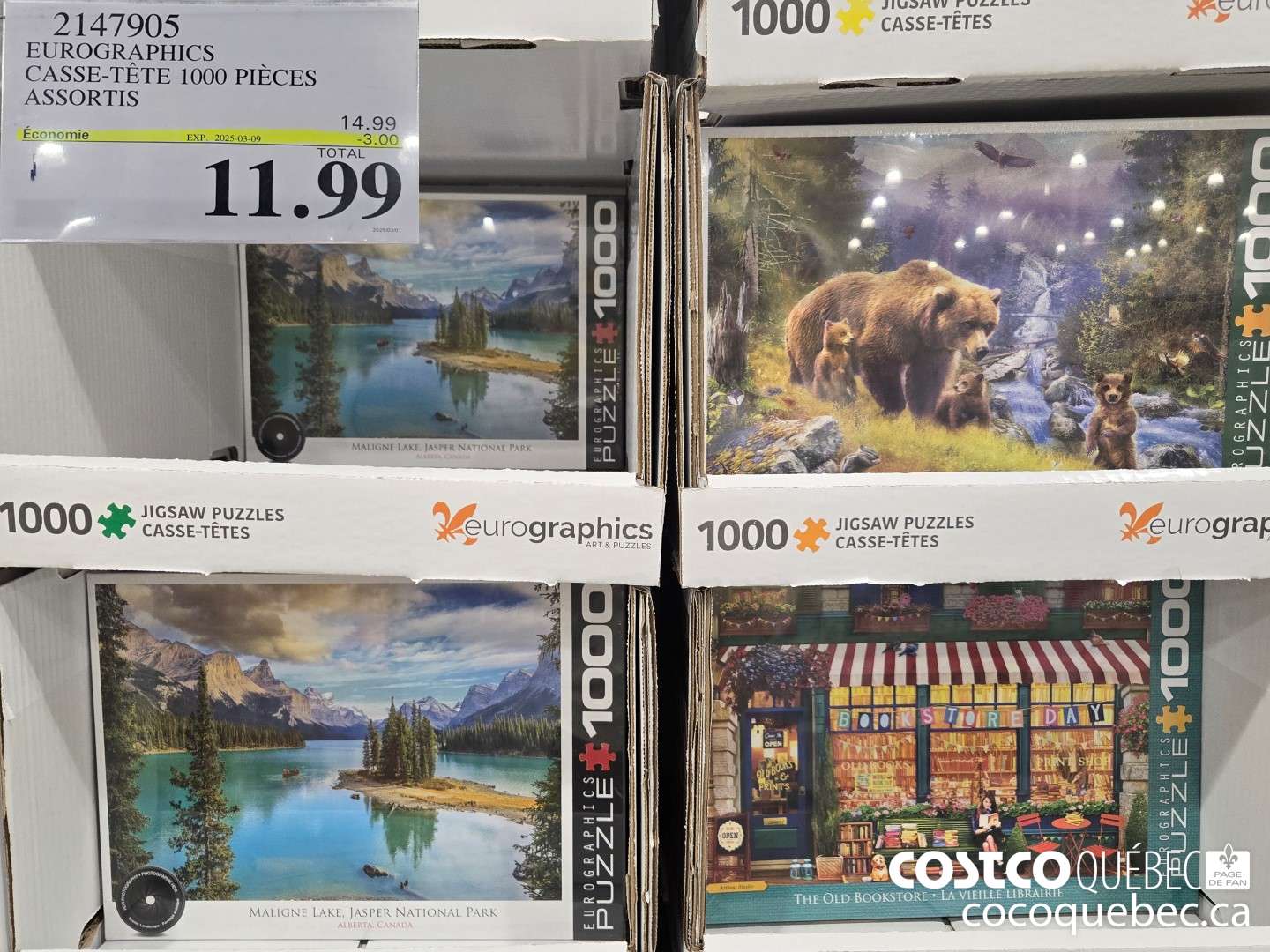 2147905 EUROGRAPHICS CASSE TETE 1000 PIECES ASSORTIS  ($3.00 INSTANT SAVINGS EXPIRES ON 2025-03-16) $11.99