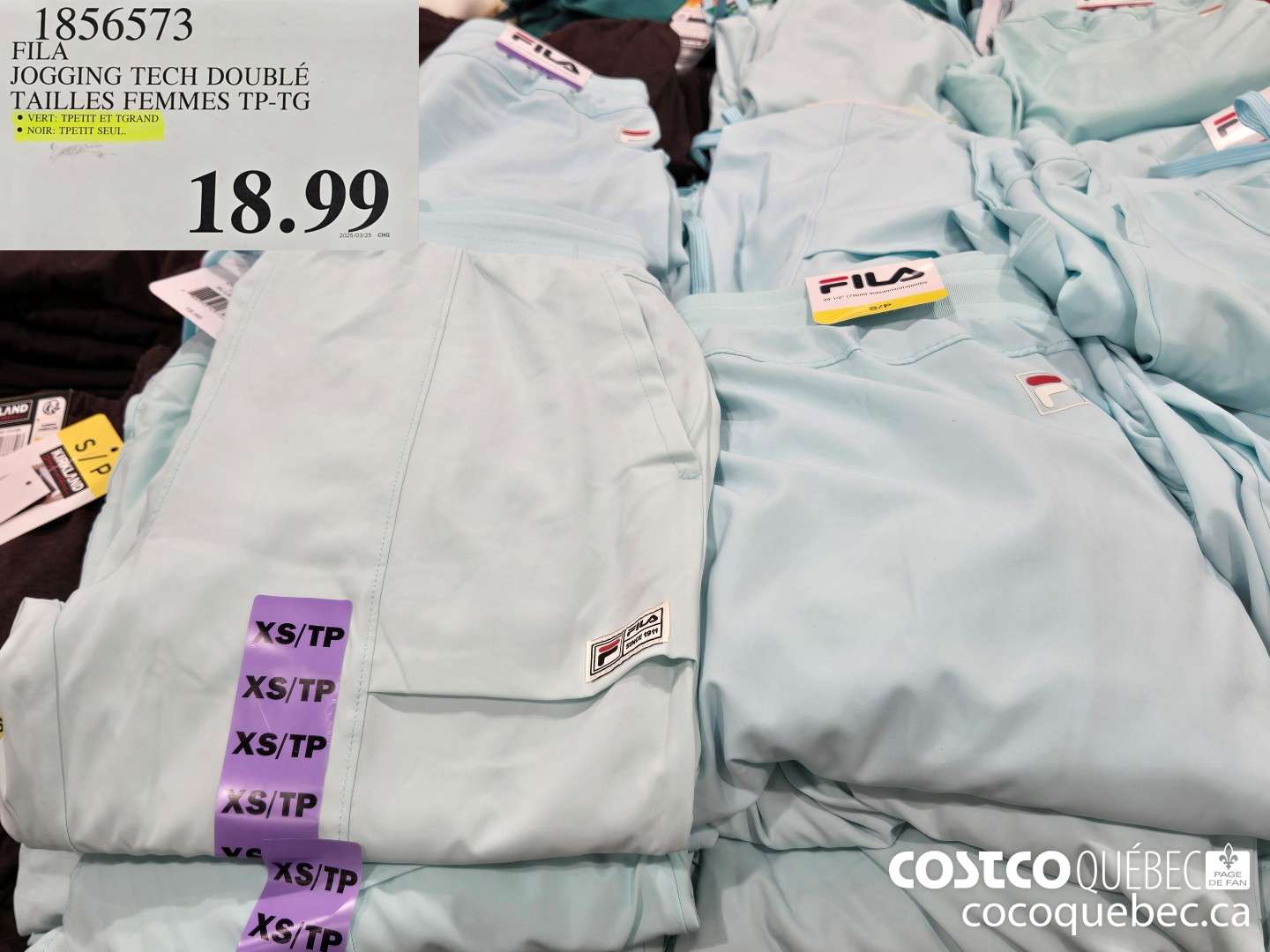 1856573 FILA JOGGING TECH DOUBLE TAILLES FEMMES TP-TG  $18.99