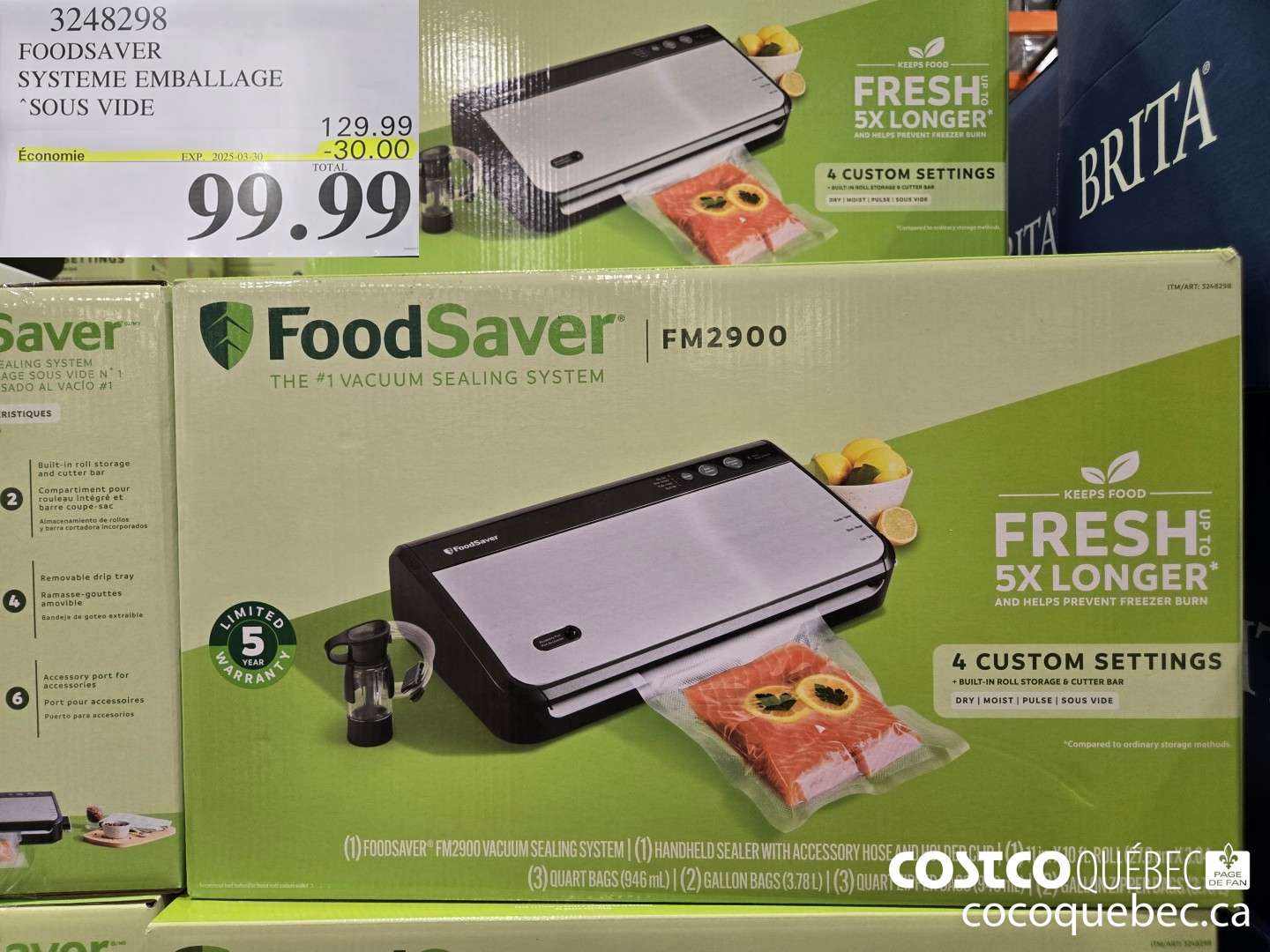 3248298 FOODSAVER SYSTEME EMBALLAGE SOUS VIDE ($30.00 INSTANT SAVINGS EXPIRES ON 2025-03-30) $99.99