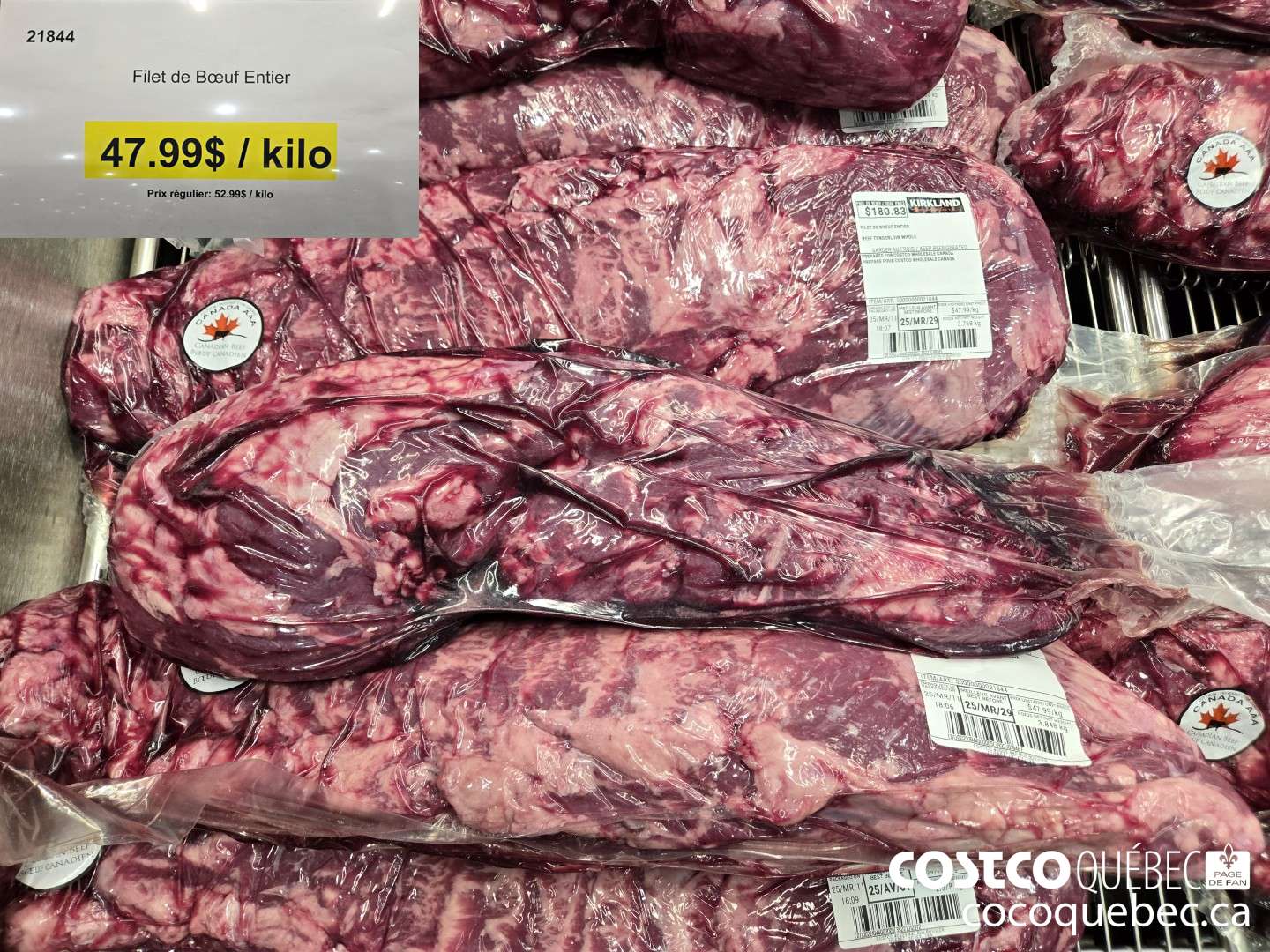 21844 Filet de boeuf (entier)  ($30.00 INSTANT SAVINGS) $47.99