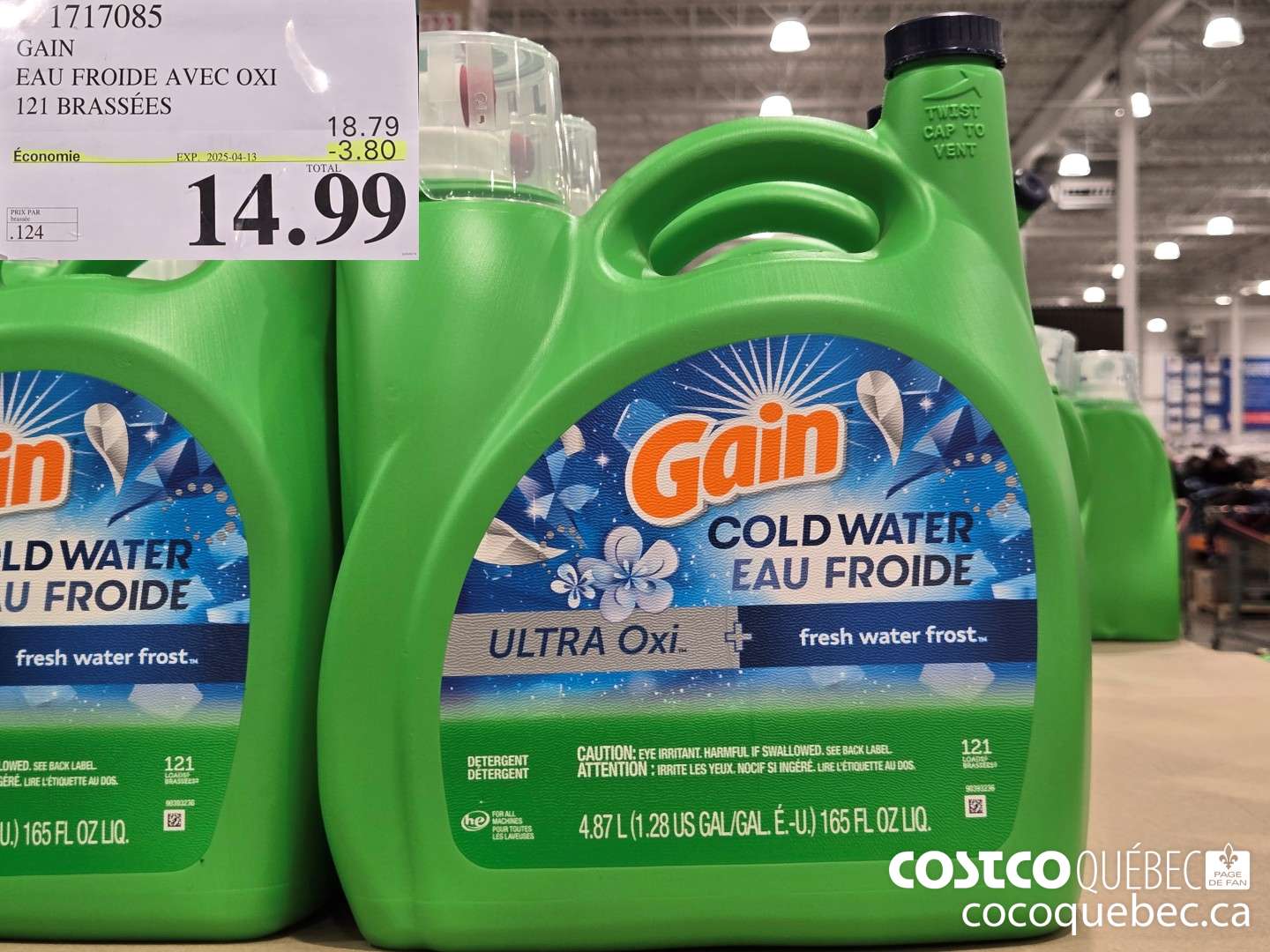 1717085 GAIN EAU FROIDE AVEC OXI  ($3.80 INSTANT SAVINGS EXPIRES ON 2025-04-13) $14.99