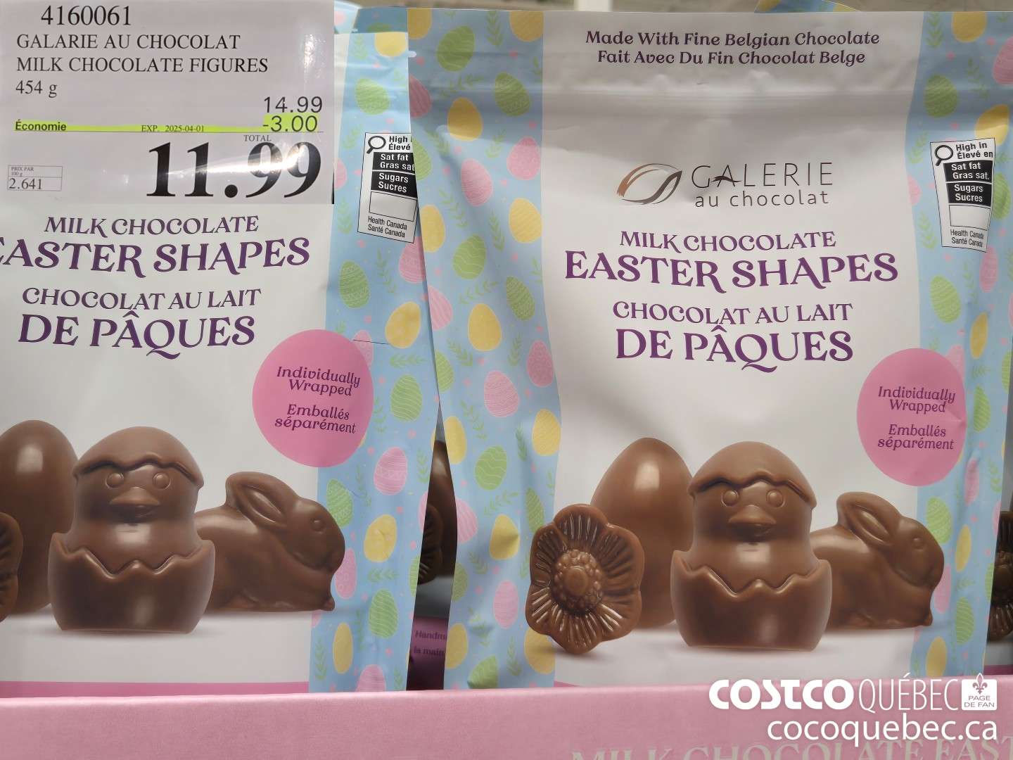 4160061 GALARIE AU CHOCOLAT MILK CHOCOLATE FIGURES 454 g  ($3.00 INSTANT SAVINGS EXPIRES ON 2025-04-01) $11.99