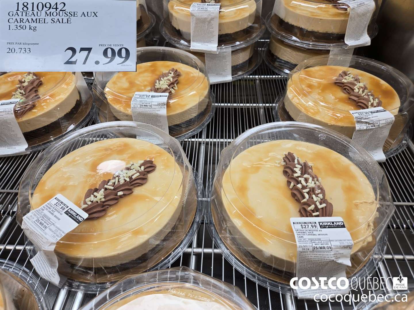1810942 GATEAU MOUSSE AUX CARAMEL SALE 1.350 kg  $27.99