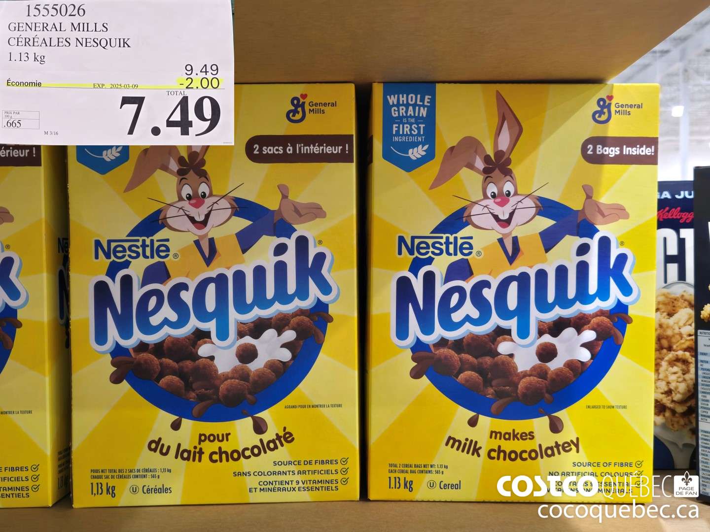 1555026 GENERAL MILLS CEREALES NESQUIK  ($2.00 INSTANT SAVINGS EXPIRES ON 2025-03-09) $7.49