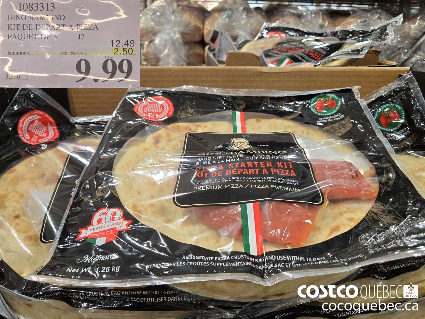 1083313 GINO BAMBINO KIT DE DEPART A PIZZA PAQUET DE 3  ($2.50 INSTANT SAVINGS EXPIRES ON 2025-04-13) $9.99