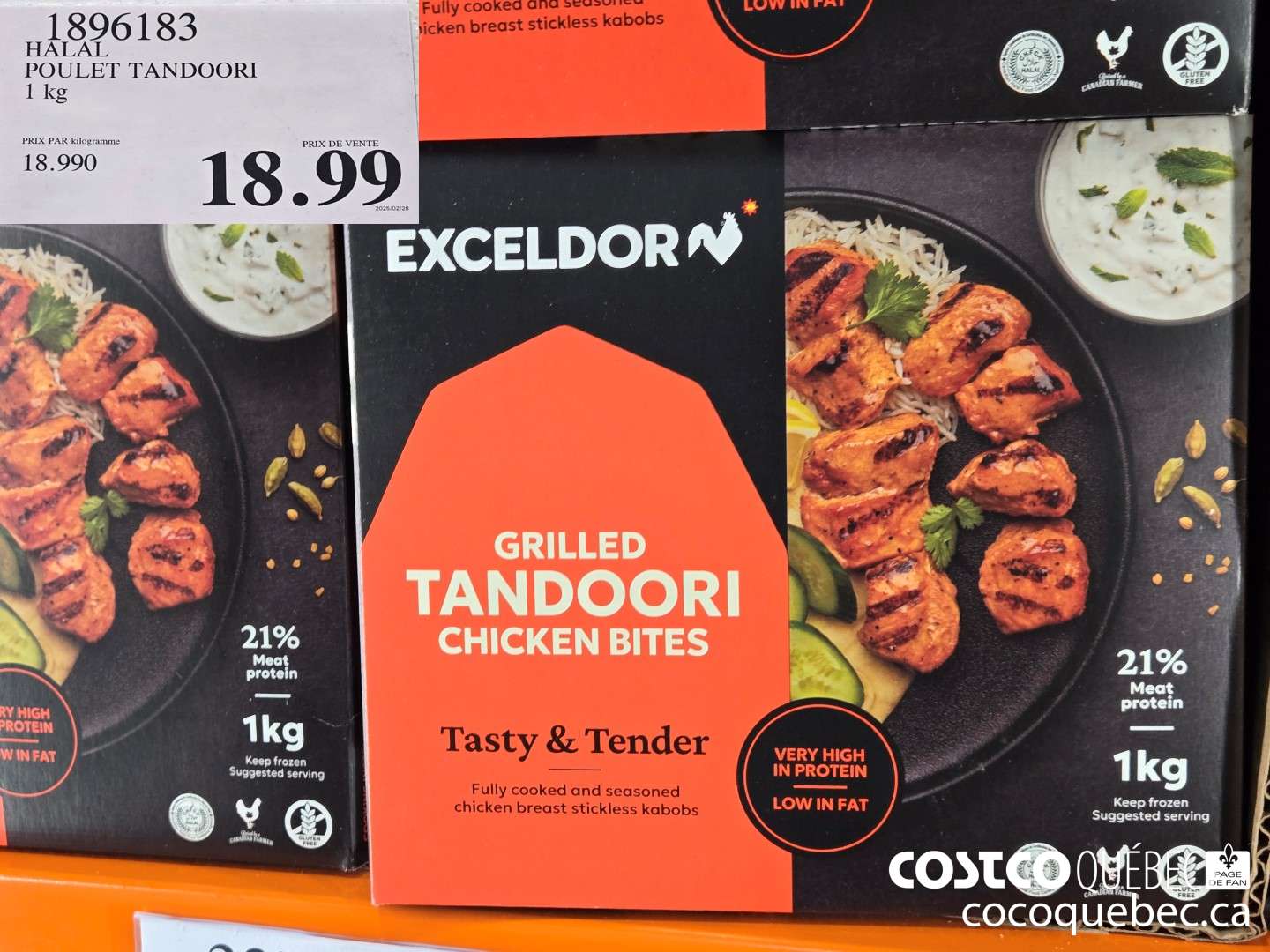 1896183 HALAL POULET TANDOORI 1 kg  $18.99