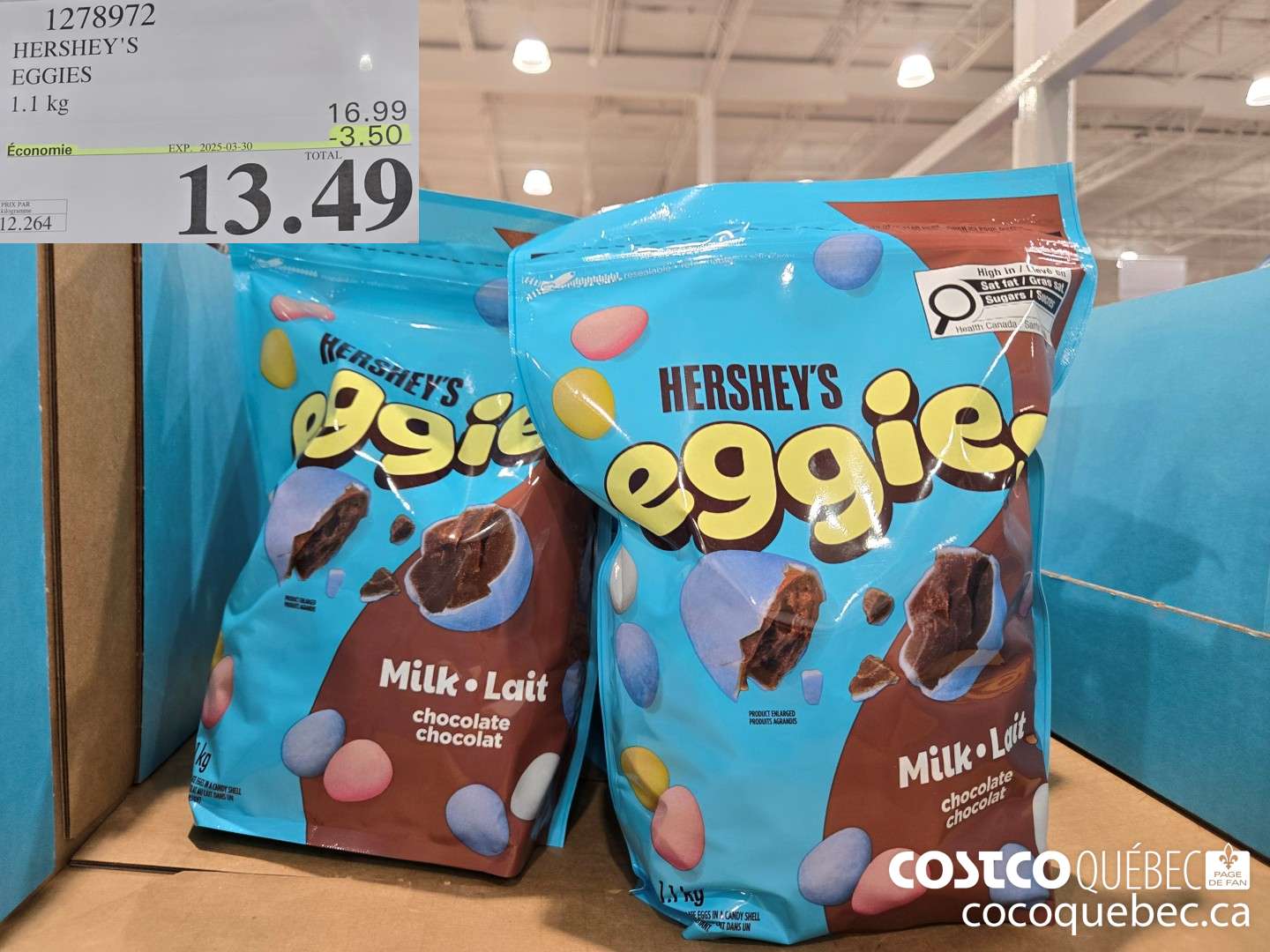1278972 HERSHEY'S EGGIES ($3.50 INSTANT SAVINGS EXPIRES ON 2025-03-30) $16.99