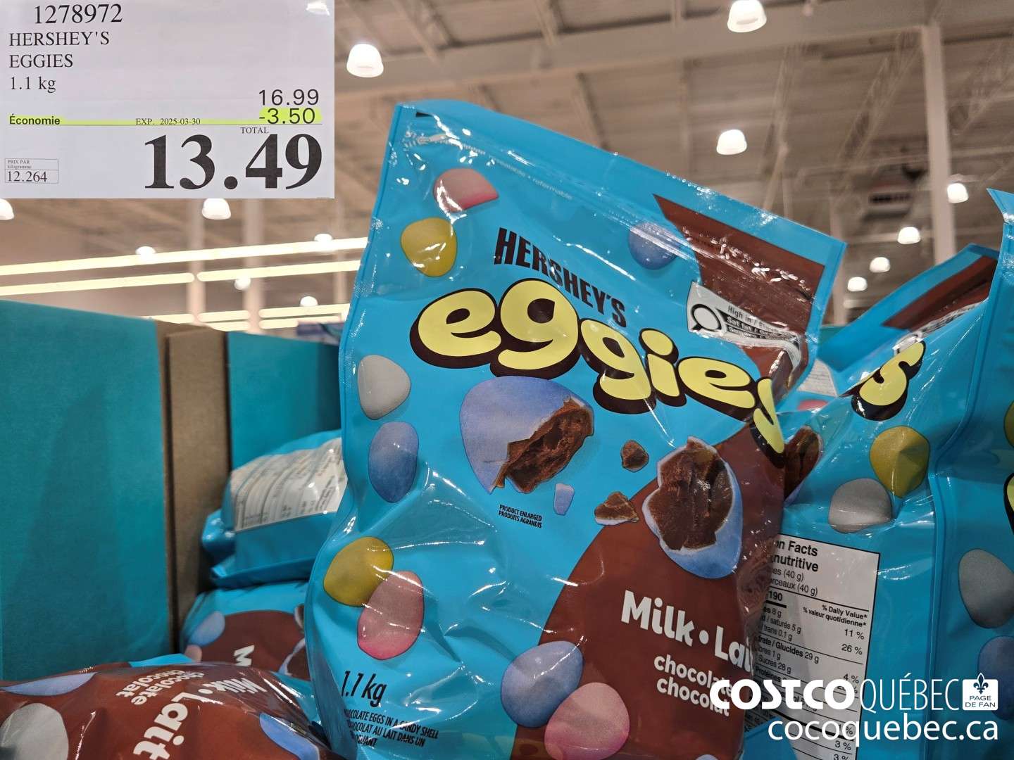 1278972 HERSHEY'S EGGIES ($3.50 INSTANT SAVINGS EXPIRES ON 2025-03-30) $13.49