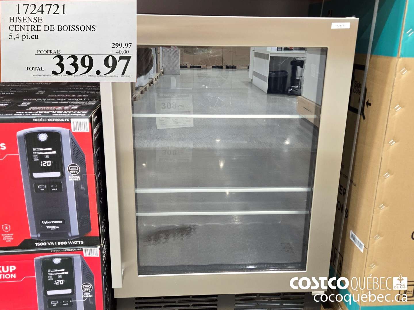 1724721 HISENSE CENTRE DE BOISSONS  $339.97