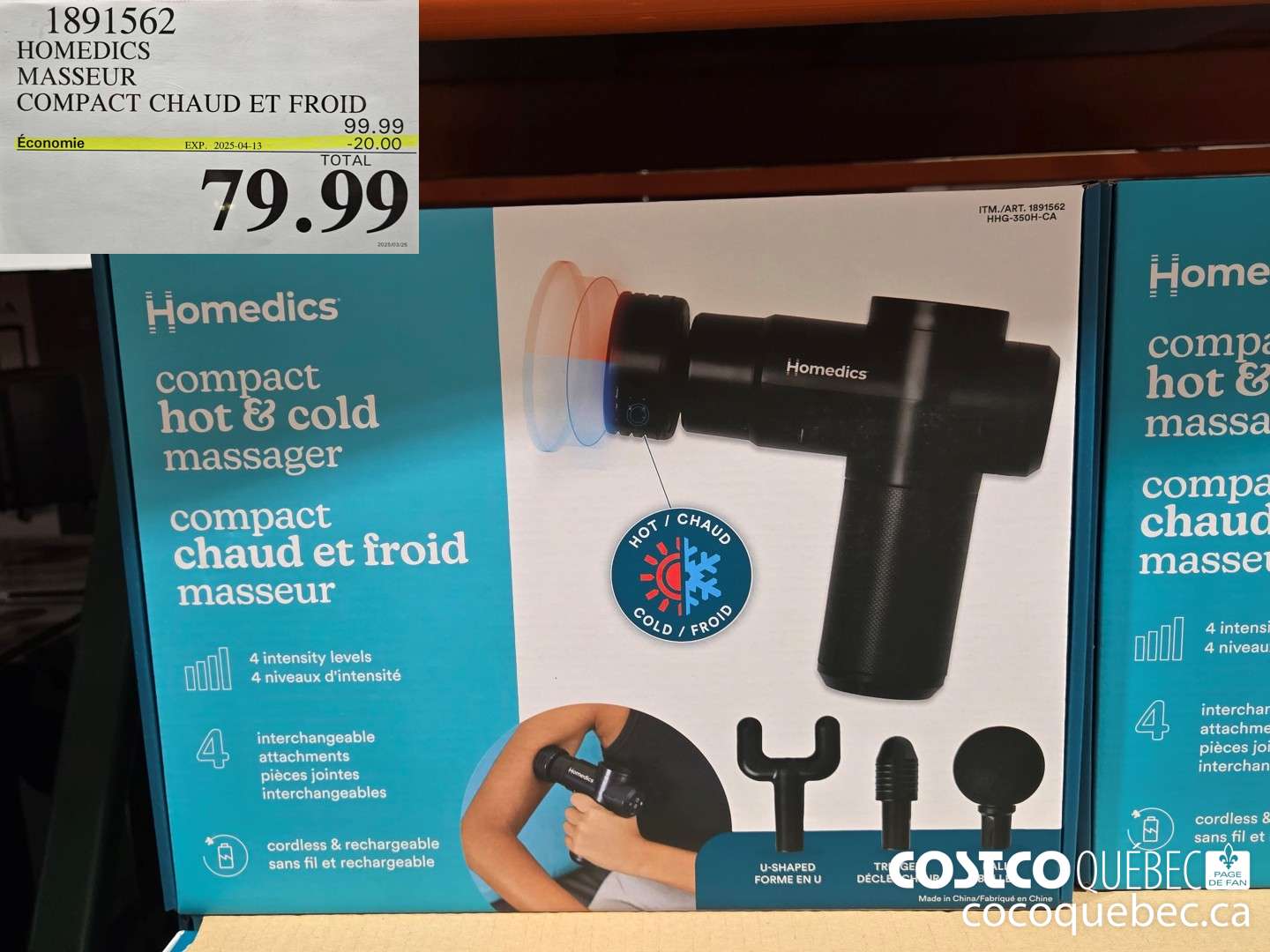 1891562 HOMEDICS MASSEUR COMPACT CHAUD ET FROID  ($20.00 INSTANT SAVINGS EXPIRES ON 2025-04-13) $79.99