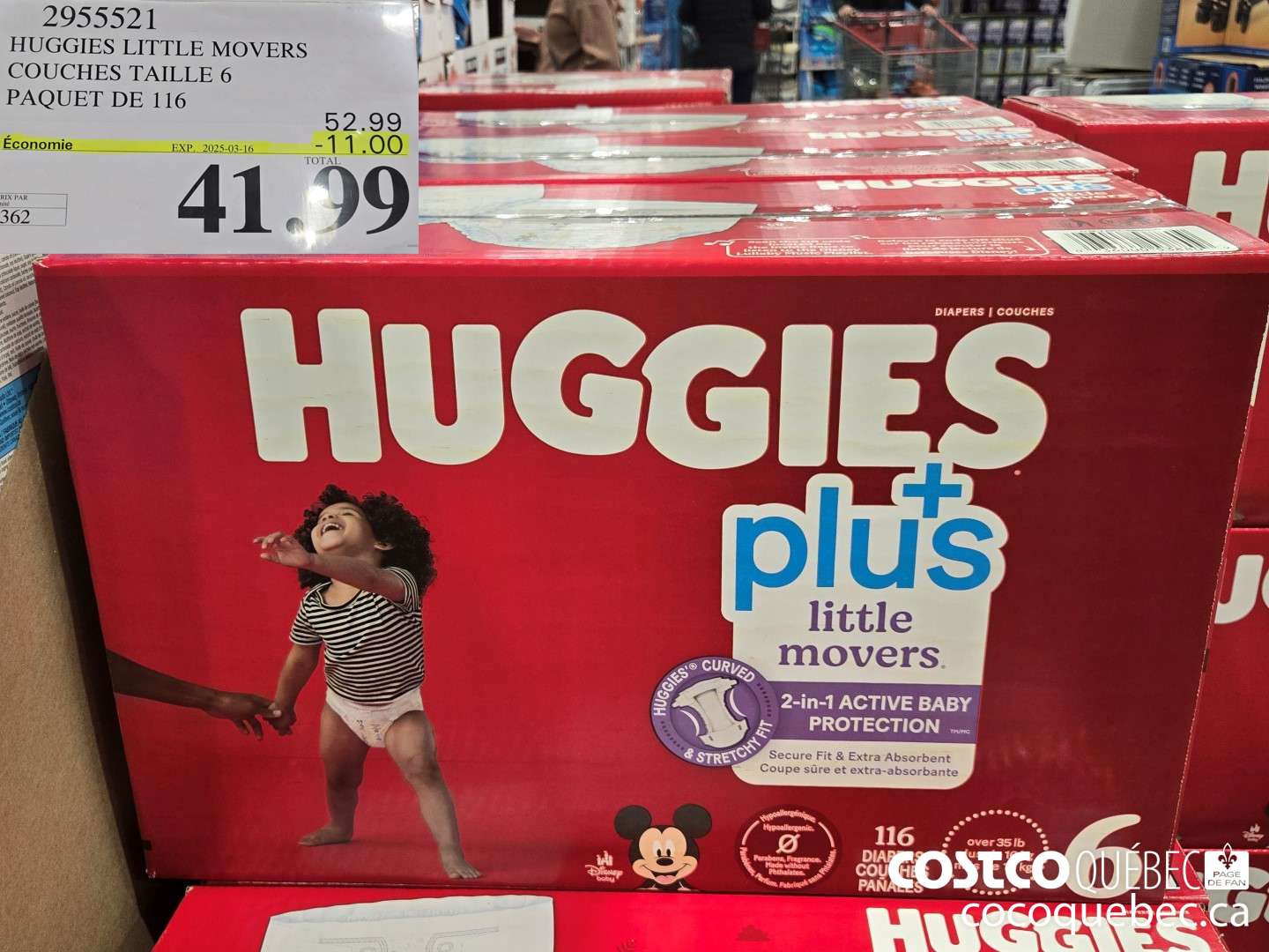 2955521 HUGGIES LITTL™ MOVERS COUCHES TAILLE 6 PAQUET DE 116  ($11.00 INSTANT SAVINGS EXPIRES ON 2025-03-16) $41.99