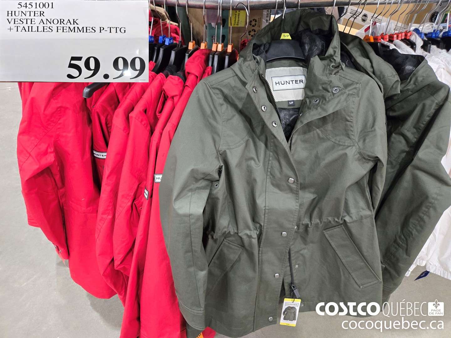 5451001 HUNTER VESTE ANORAK + TAILLES FEMMES P-TTG  $59.99