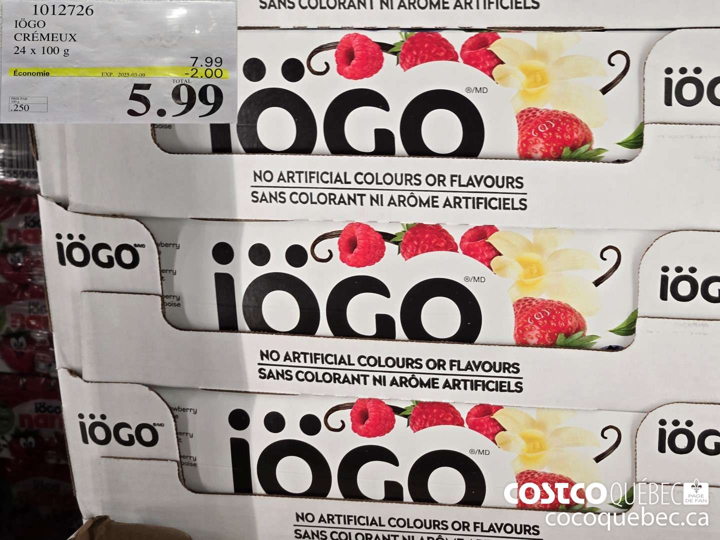 1012726 IOGO CREMEUX 24 x 100 g  ($2.00 INSTANT SAVINGS EXPIRES ON 2025-03-09) $5.99