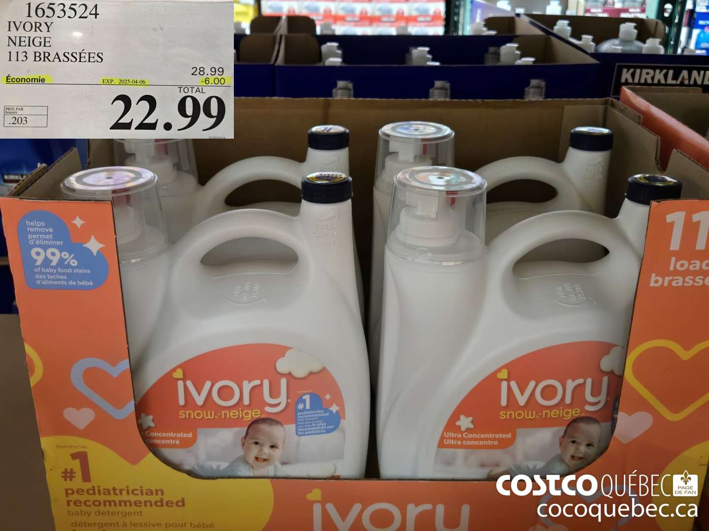 1653524 IVORY DETERGENT LIQUIDE ($6.00 INSTANT SAVINGS EXPIRES ON 2025-04-06) $22.99