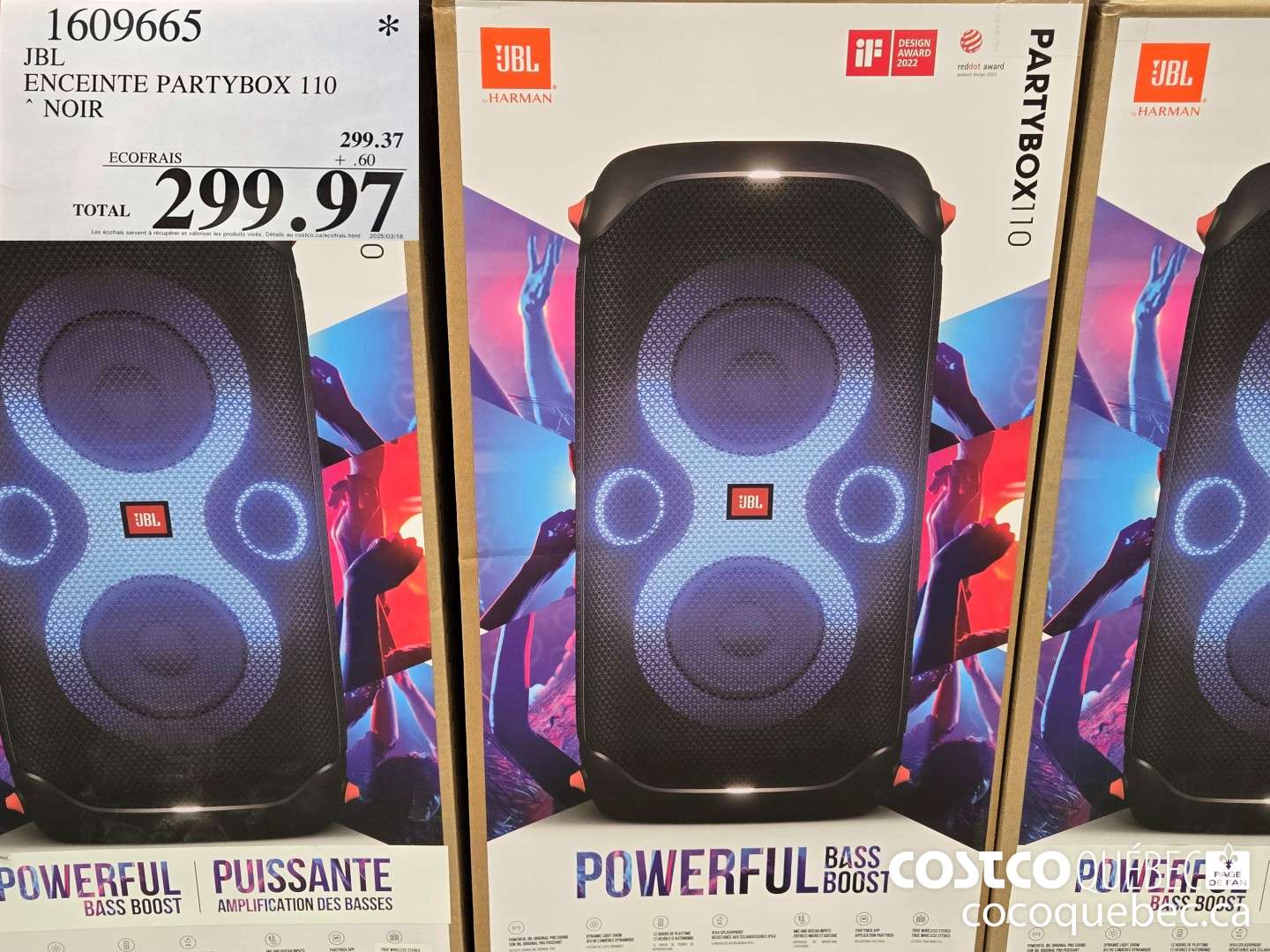 1609665 JBL ENCEINTE PARTYBOX 110 ~ NOIR  $299.97