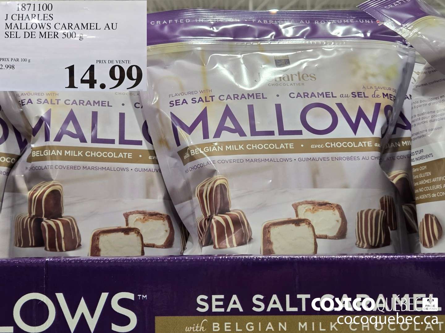 1871100 J CHARLES MALLOWS CARAMEL AU SEL DE MER 500 G  $14.99