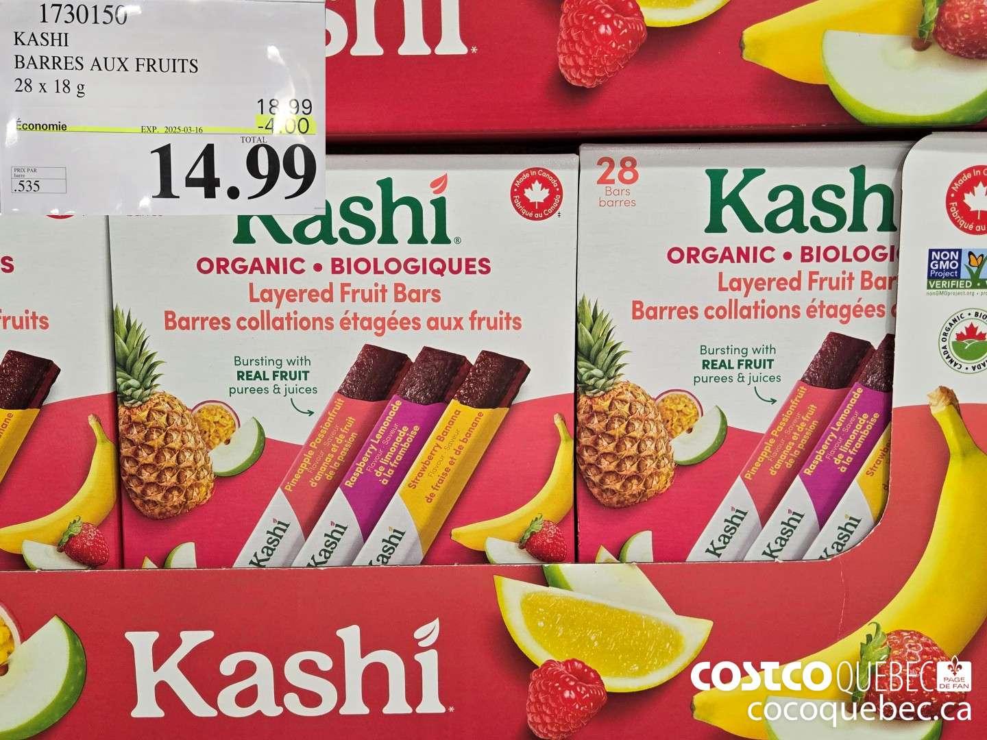 1730150 KASHI BARRES AUX FRUITS 2518  ($4.00 INSTANT SAVINGS EXPIRES ON 2025-03-16) $14.99