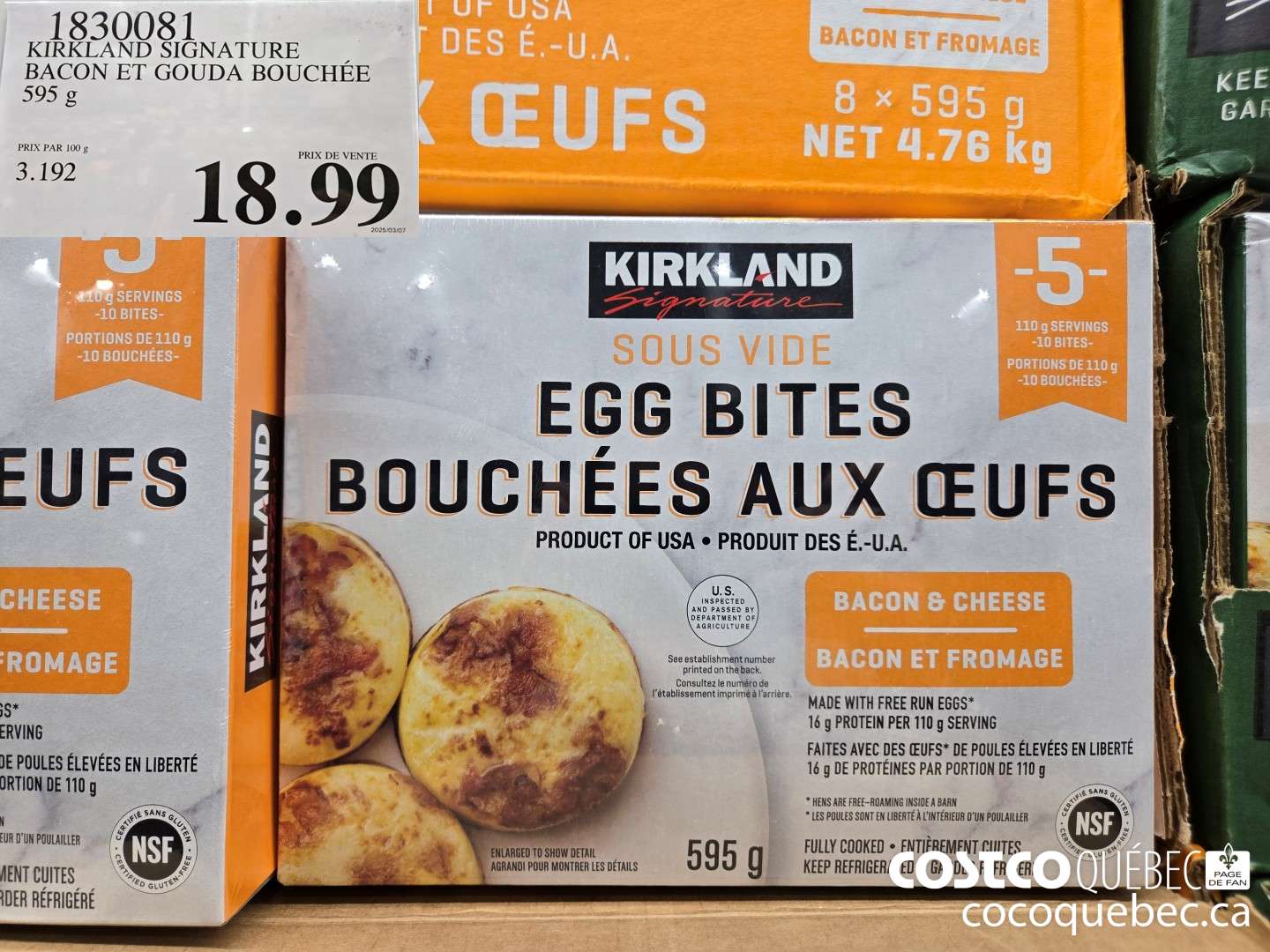 1830081 KIRKLAND SIGNATURE BACON ET GOUDA BOUCHEE 939 G  $18.99