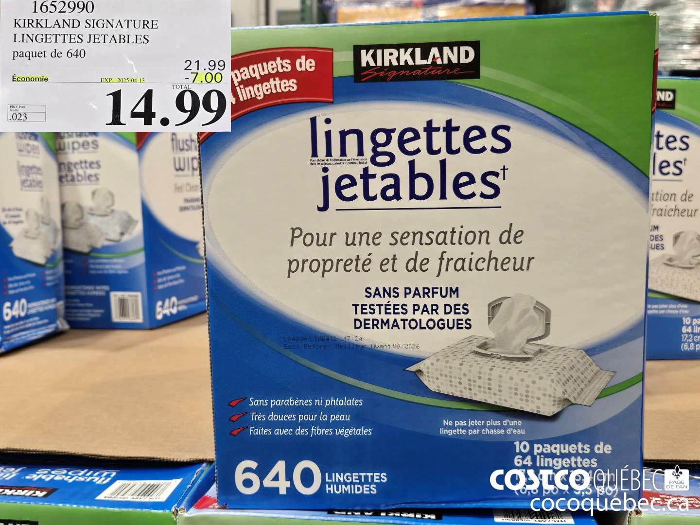 1652990 KIRKLAND SIGNATURE LINGETTES JETABLES ($4.00 INSTANT SAVINGS EXPIRES ON 2025-04-13) $14.99