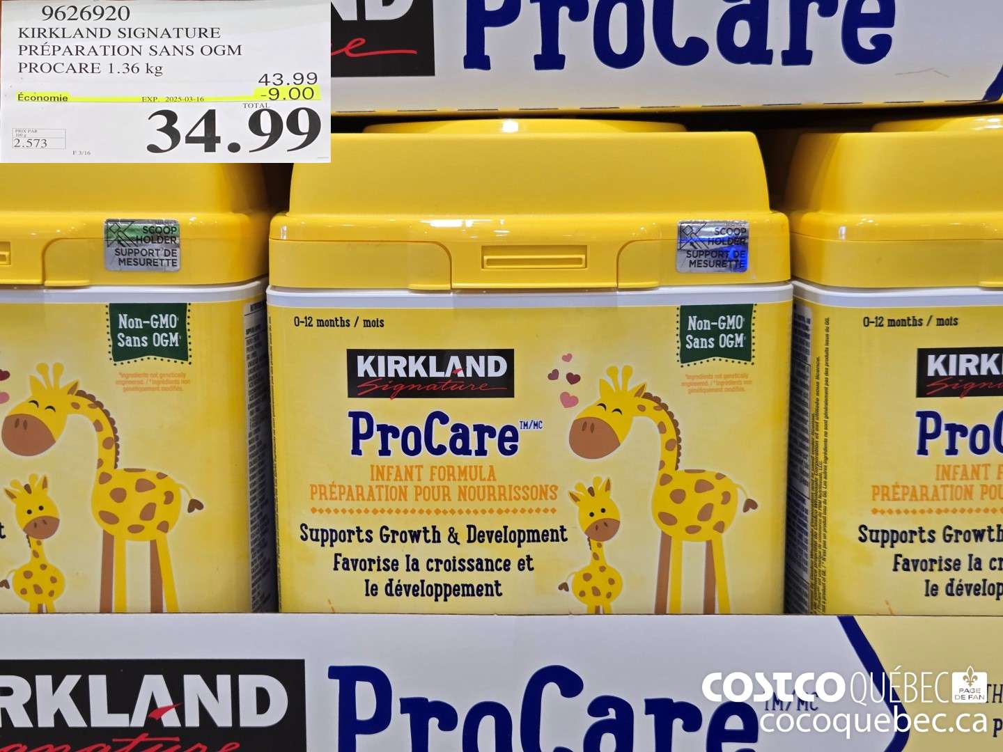 9626920 KIRKLAND SIGNATURE PREPARATION SANS OGM PROCARE 1.36 kg  ($9.00 INSTANT SAVINGS EXPIRES ON 2025-03-16) $34.99