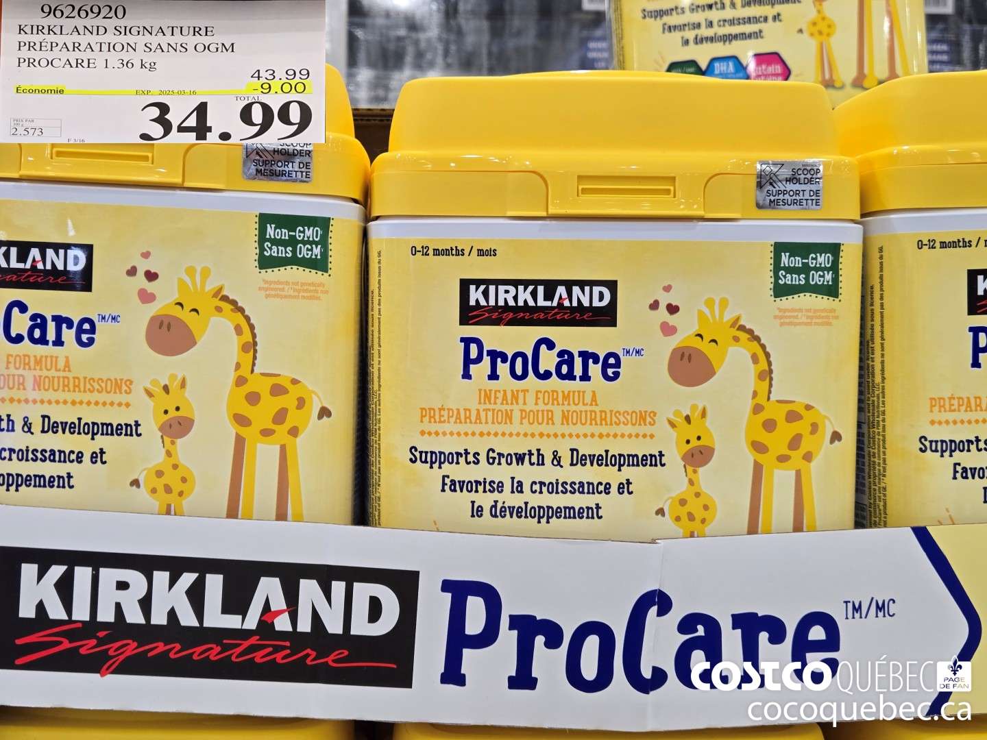 9626920 KIRKLAND SIGNATURE PREPARATION SANS OGM PROCARE 1.36 kg  ($9.00 INSTANT SAVINGS EXPIRES ON 2025-03-16) $34.99
