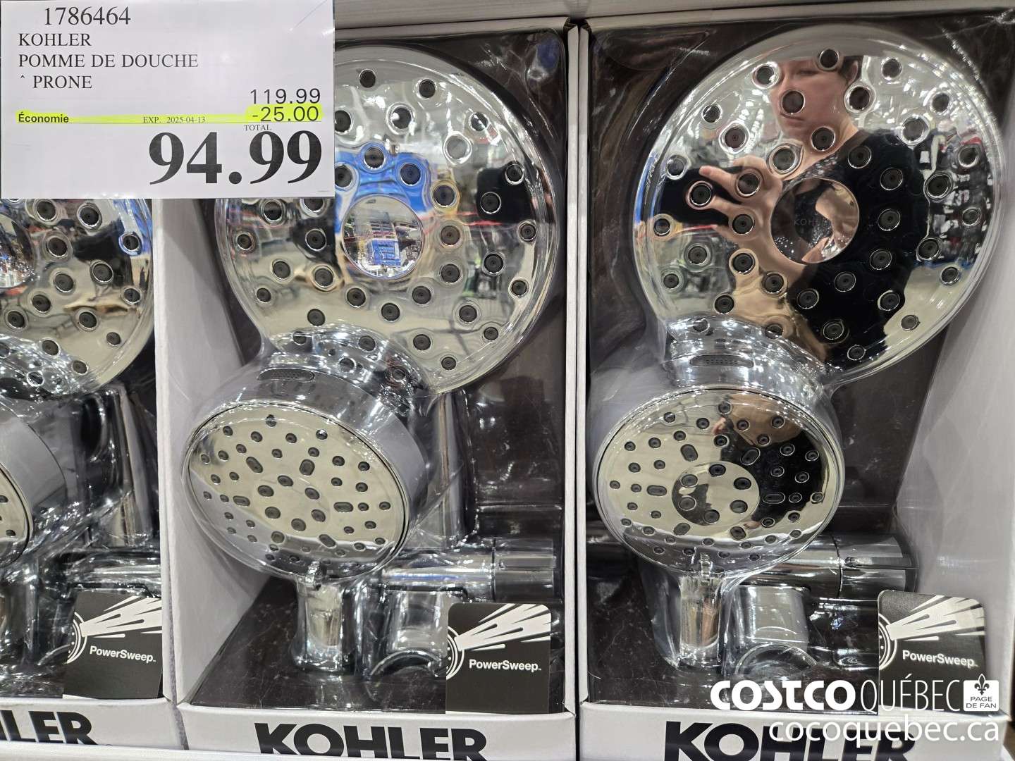 1786464 KOHLER POMME DE DOUCHE * PRONE  ($25.00 INSTANT SAVINGS EXPIRES ON 2025-04-13) $94.99