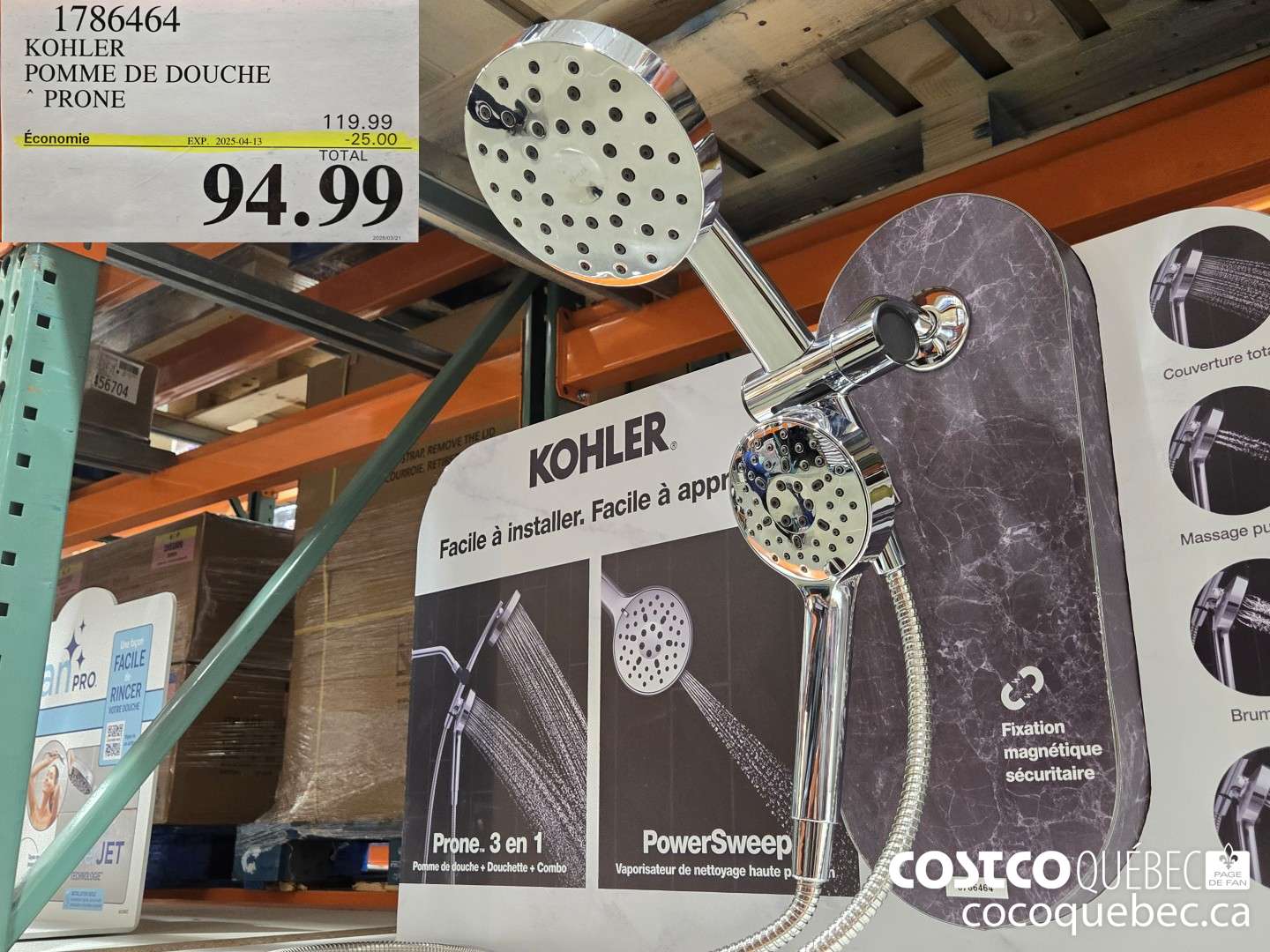 1786464 KOHLER POMME DE DOUCHE * PRONE  ($25.00 INSTANT SAVINGS EXPIRES ON 2025-04-13) $94.99