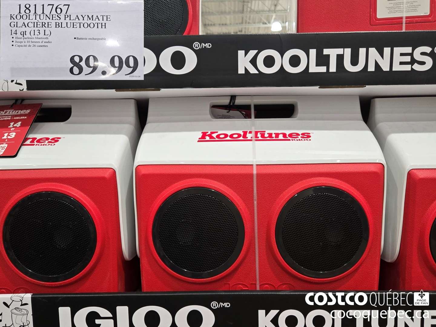 1811767 KOOLTUNES PLAYMATE GLACIERE BLUETOOTH  $89.99