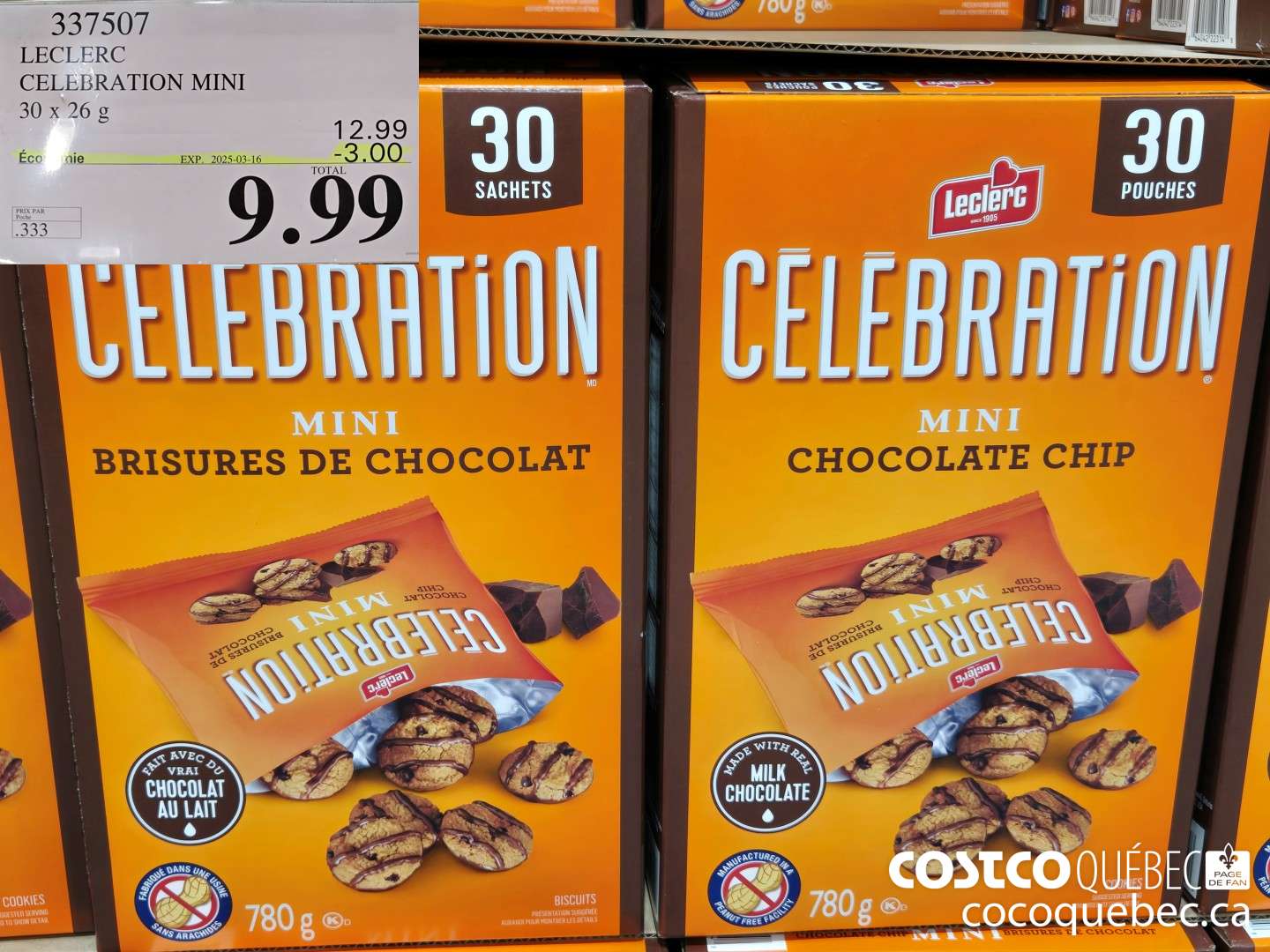 597507 LECLERC CELEBRATION MINI 30 x 26 g  ($3.00 INSTANT SAVINGS EXPIRES ON 2025-03-16) $9.99