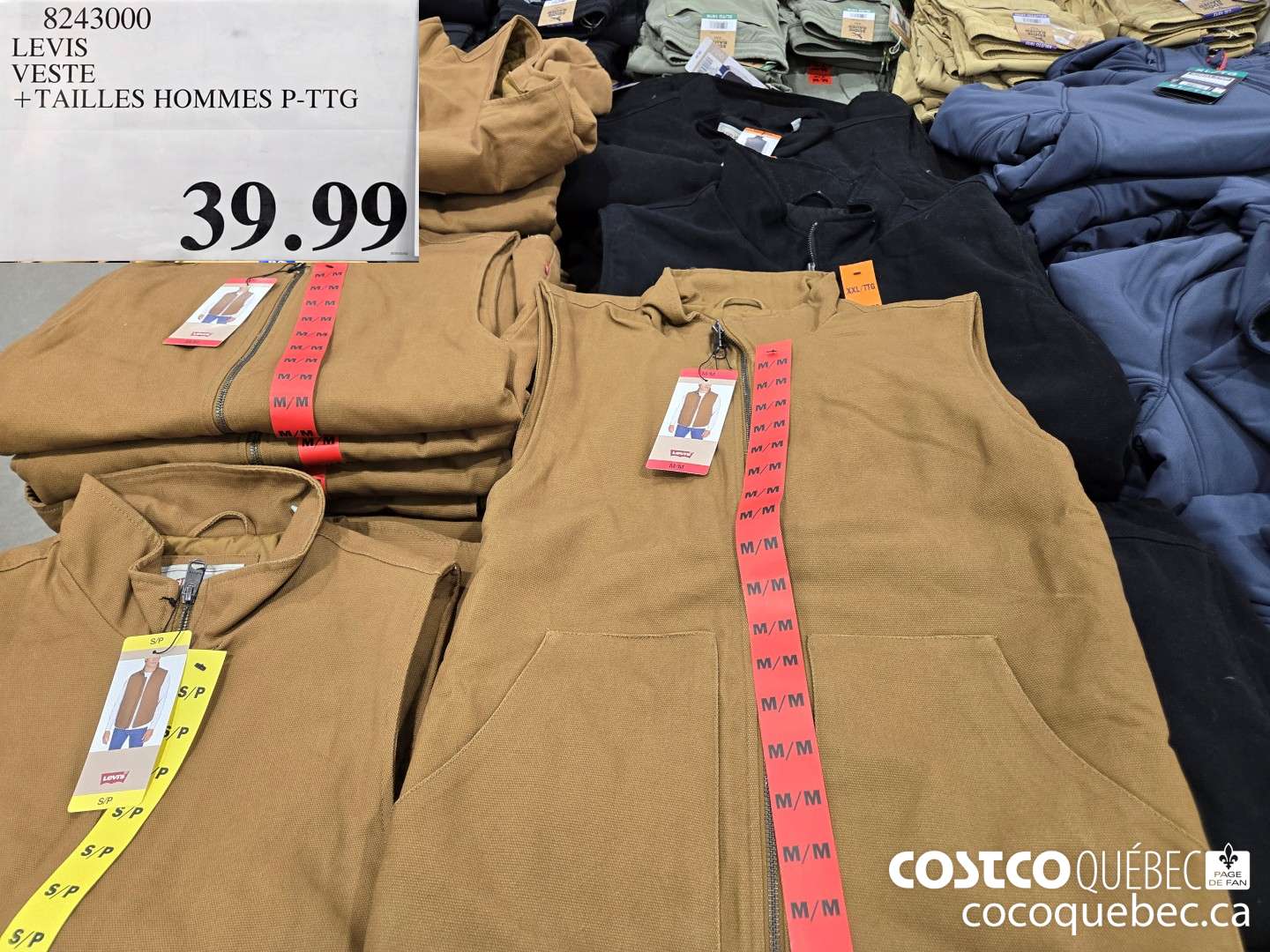 8243000 LEVIS VESTE +TAILLES HOMMES P-TTG  $39.99