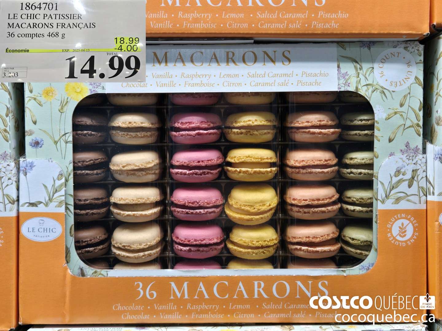 1864701 LE CHIC PATISSIER MACARONS FRANCAIS 36 comptes 468 g  ($4.00 INSTANT SAVINGS EXPIRES ON 2025-04-13) $14.99